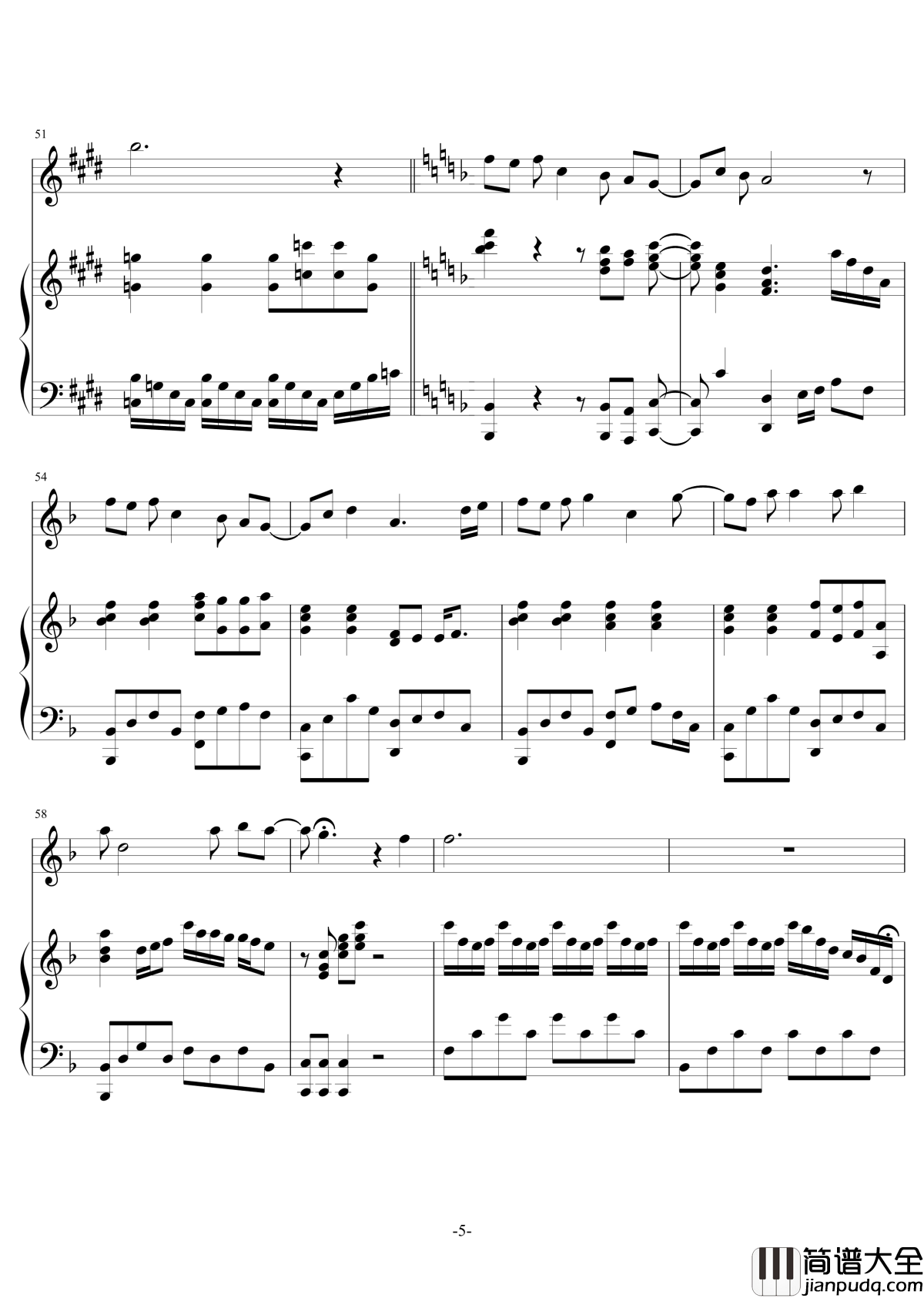 人质钢琴谱_伴奏_李琦