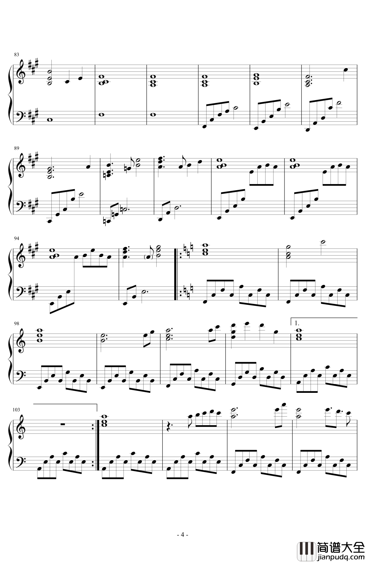 渡る者の途絶えた桥钢琴谱_zun