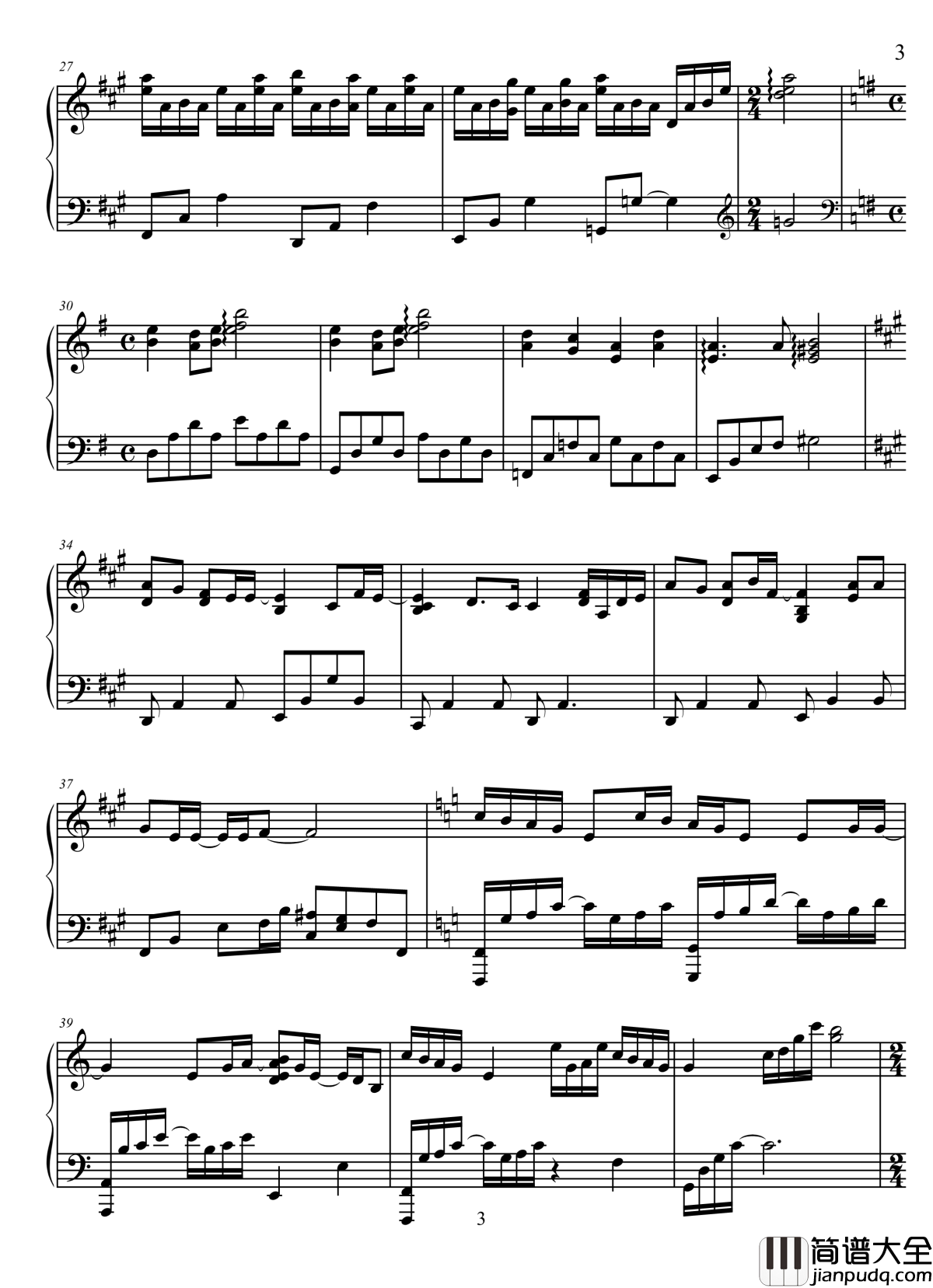 Dearest钢琴谱_犬夜叉ed_犬夜叉