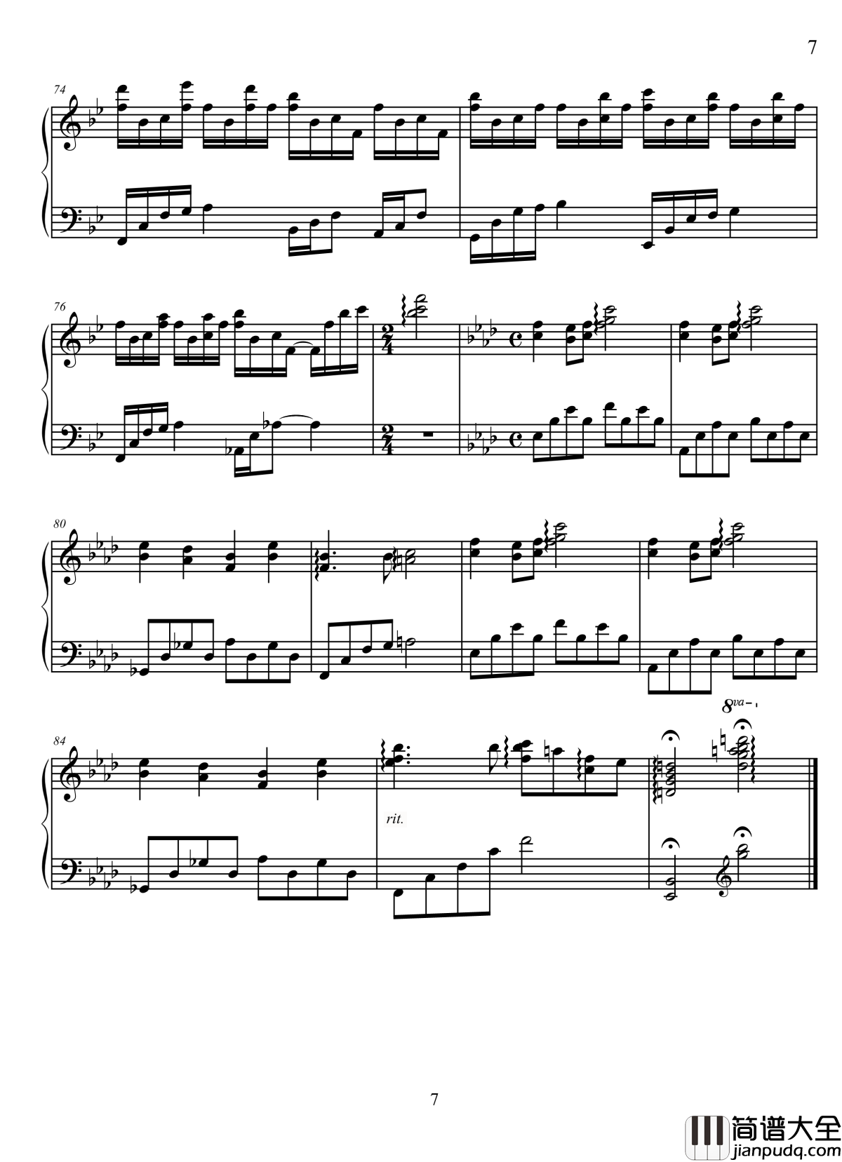 Dearest钢琴谱_犬夜叉ed_犬夜叉