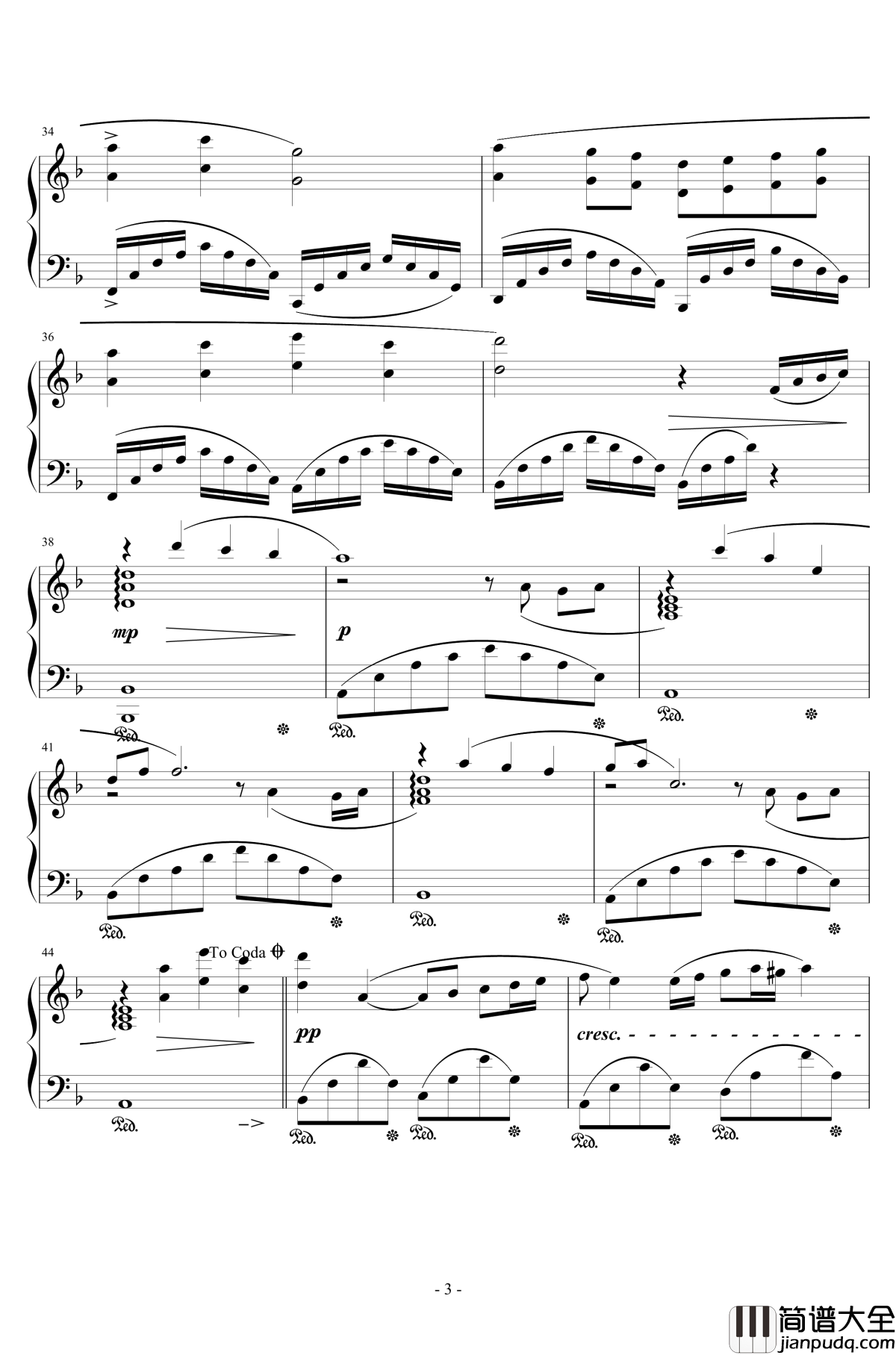 素敵だね钢琴谱_钢琴版_中野律纪