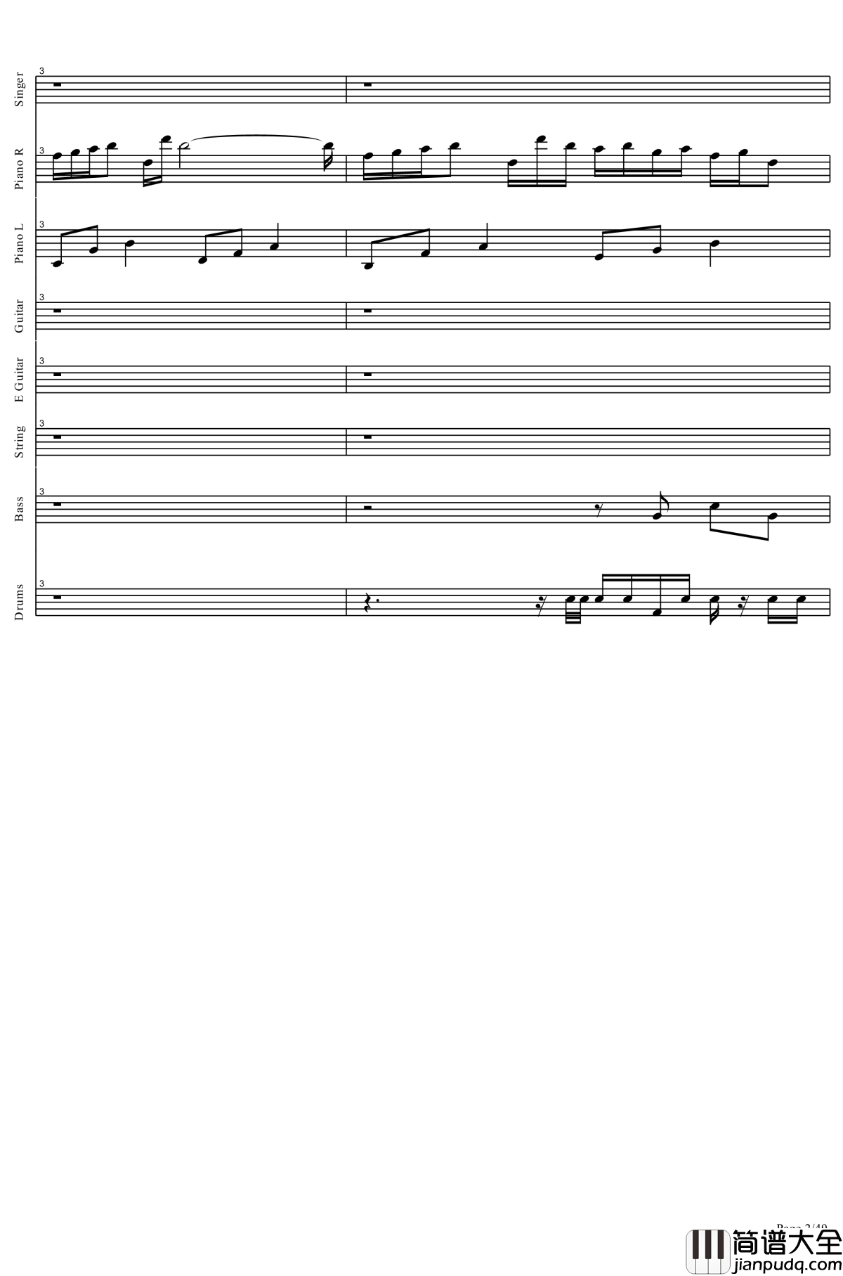 起风了钢琴谱_全网唯一总谱钢琴谱_肥皂菌