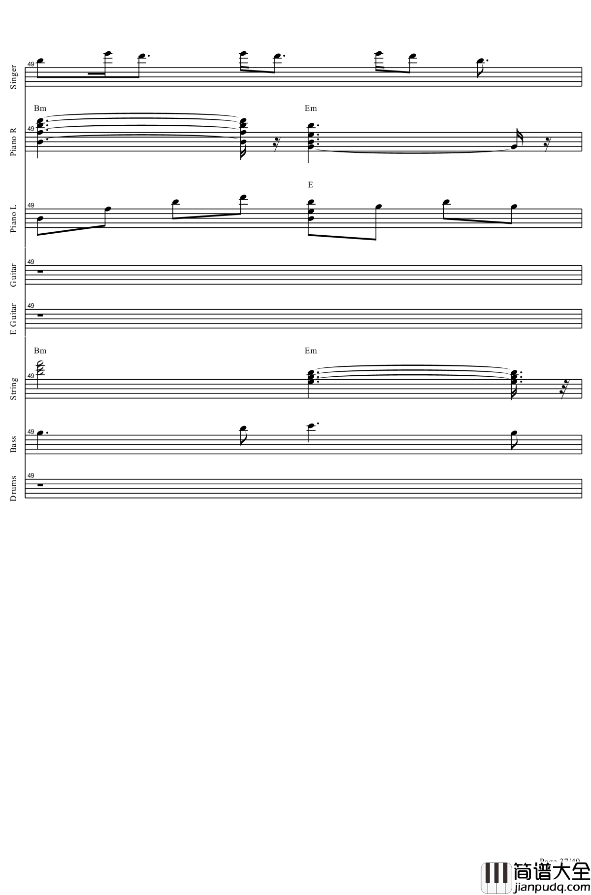 起风了钢琴谱_全网唯一总谱钢琴谱_肥皂菌