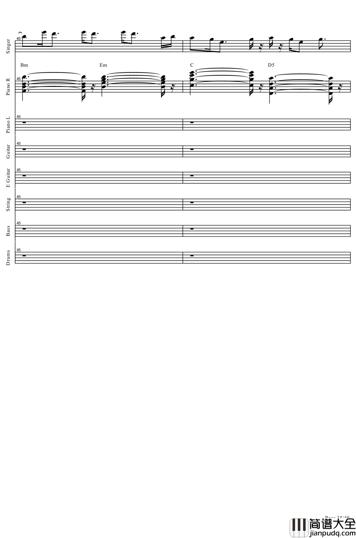 起风了钢琴谱_全网唯一总谱钢琴谱_肥皂菌