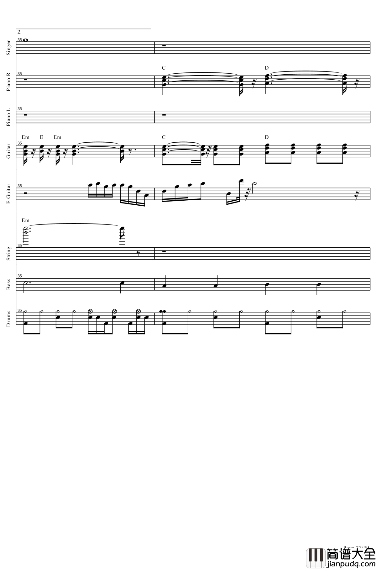 起风了钢琴谱_全网唯一总谱钢琴谱_肥皂菌