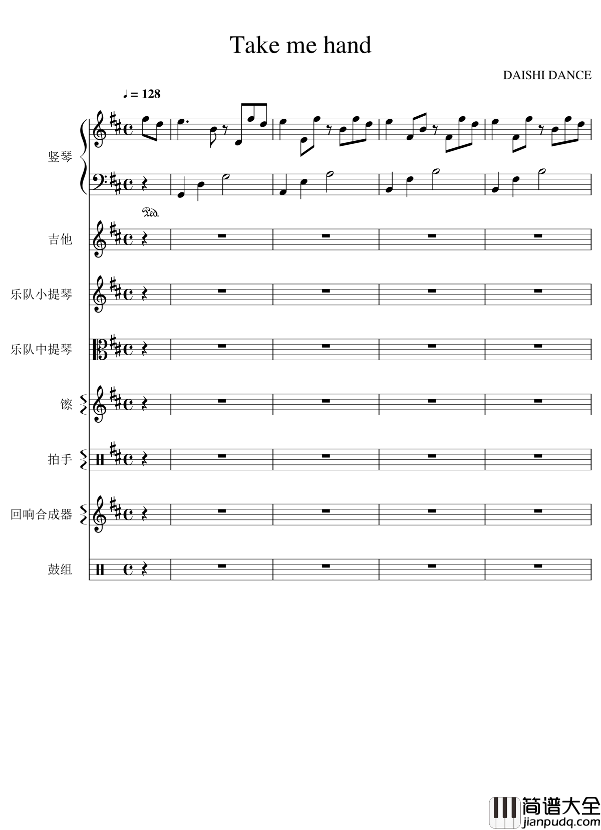Take_me_hand钢琴谱_总谱_DAISHI_DANCE