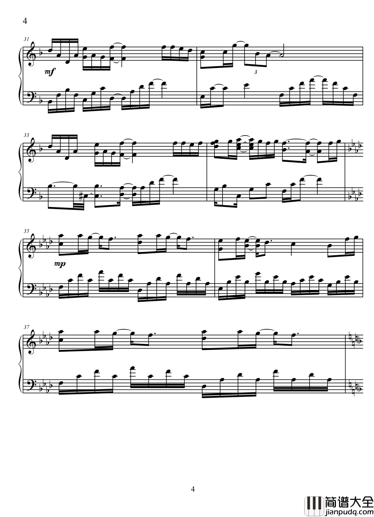 every_heart钢琴谱_犬夜叉ed_犬夜叉