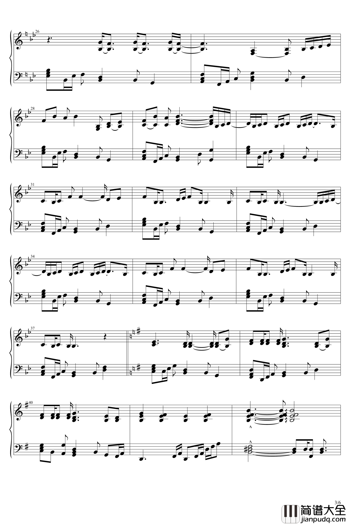 幽深的森林钢琴谱_犬夜叉ed_犬夜叉