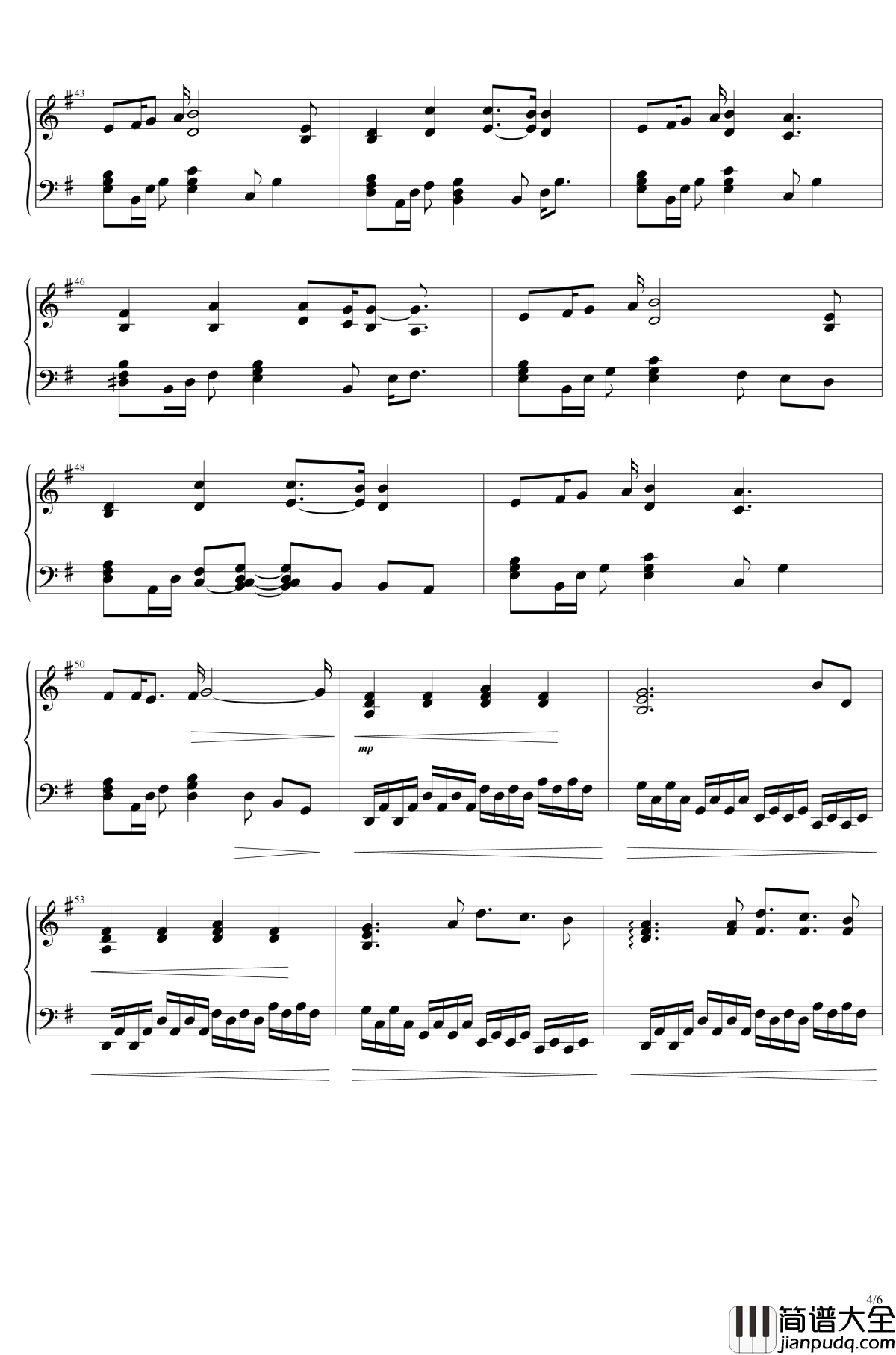 幽深的森林钢琴谱_犬夜叉ed_犬夜叉