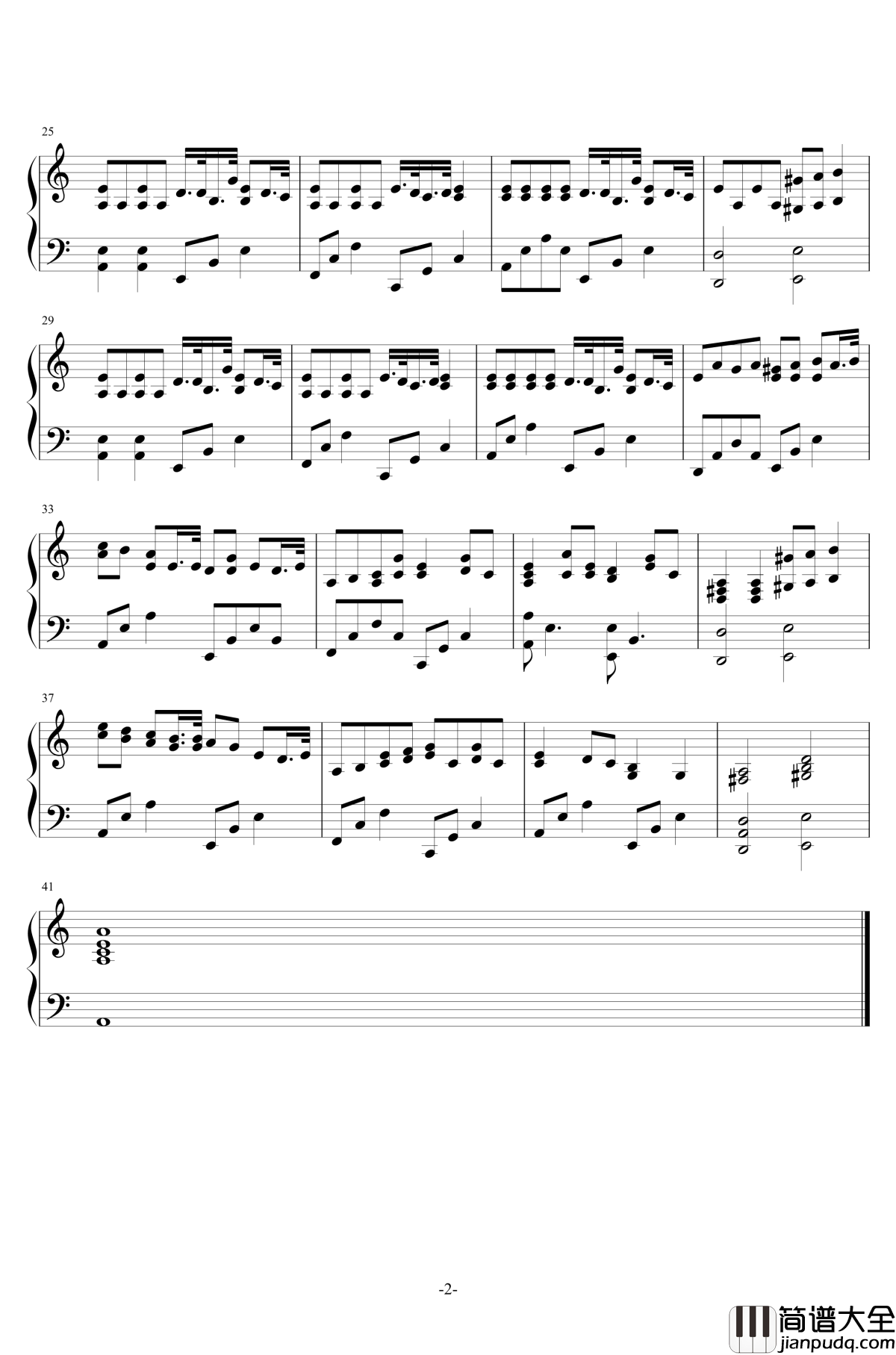 男孩钢琴谱_弹唱版_梁博