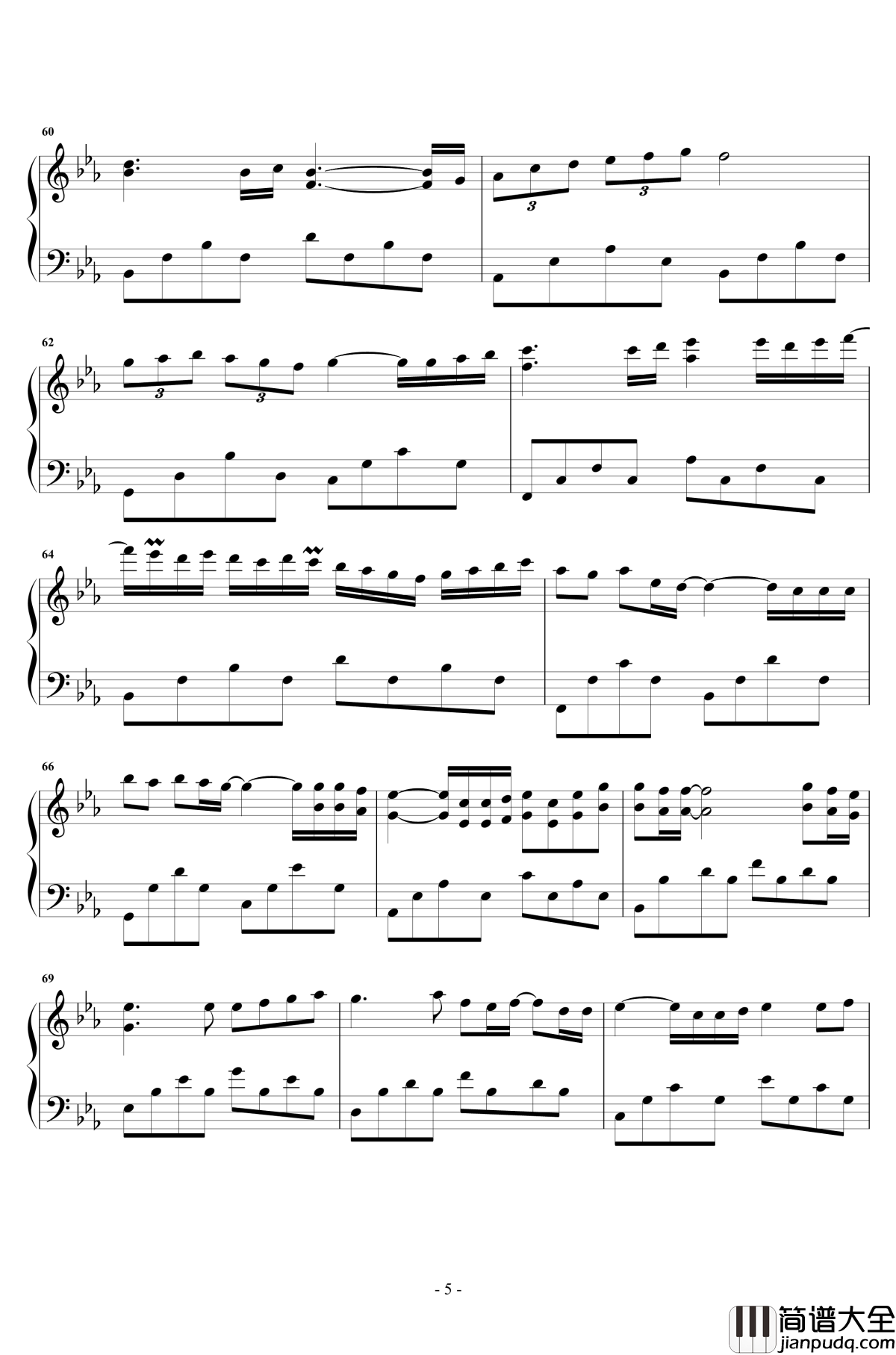 后来钢琴谱_华丽独奏_刘若英