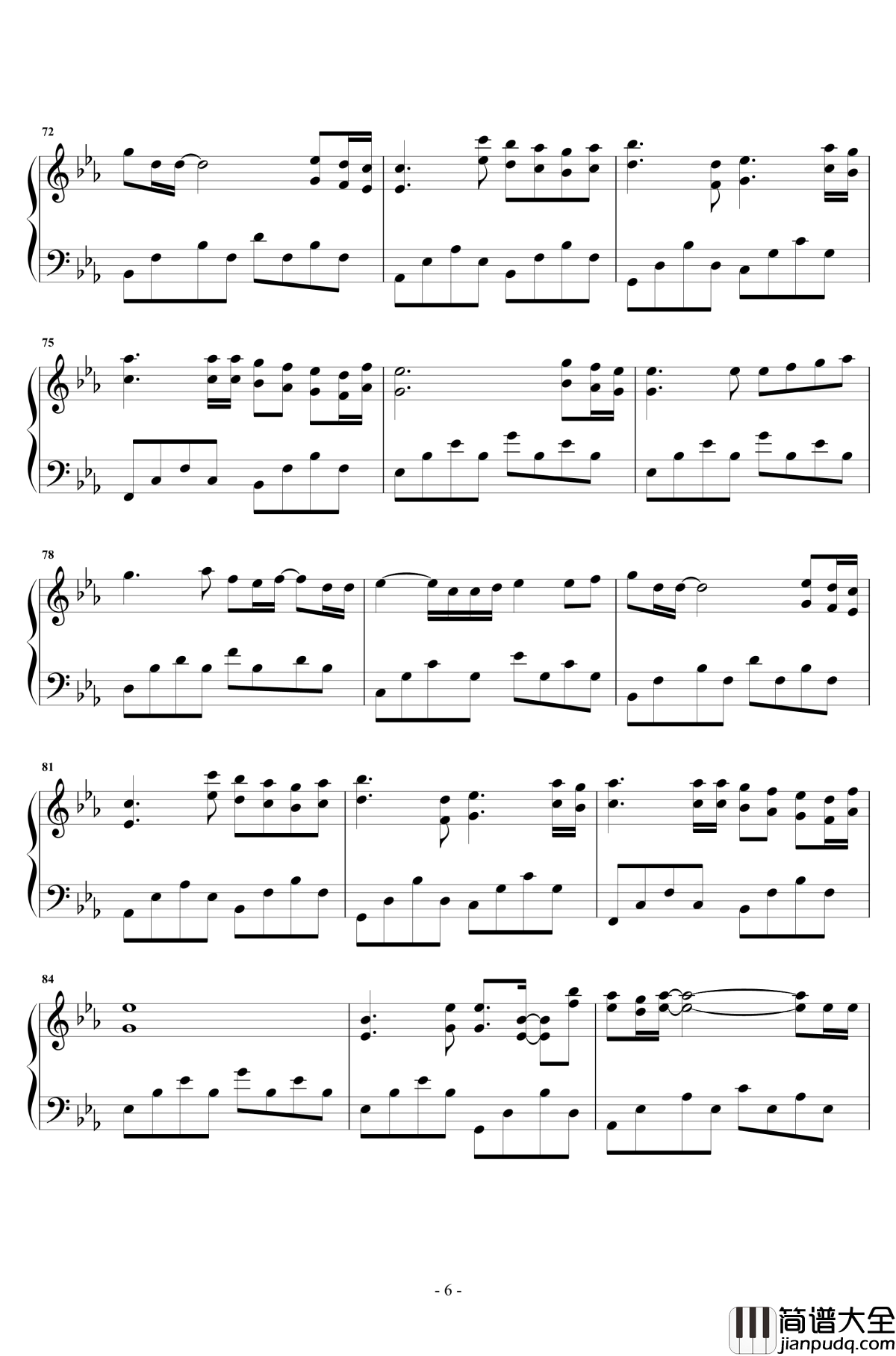 后来钢琴谱_华丽独奏_刘若英