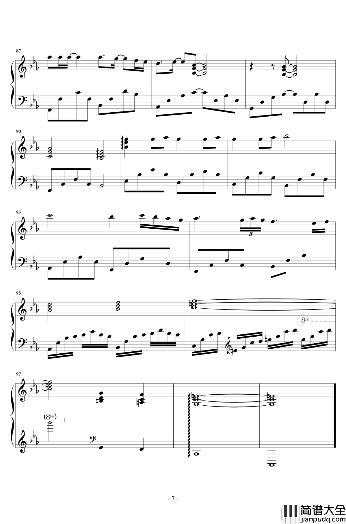 后来钢琴谱_华丽独奏_刘若英