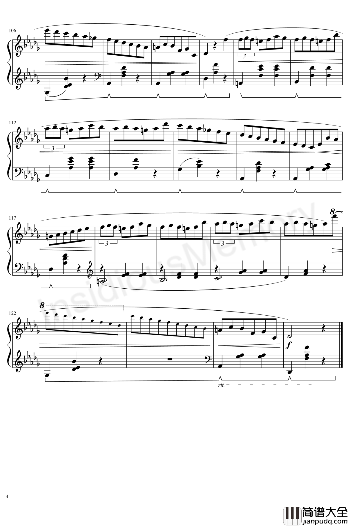 小狗圆舞曲钢琴谱_肖邦_chopin