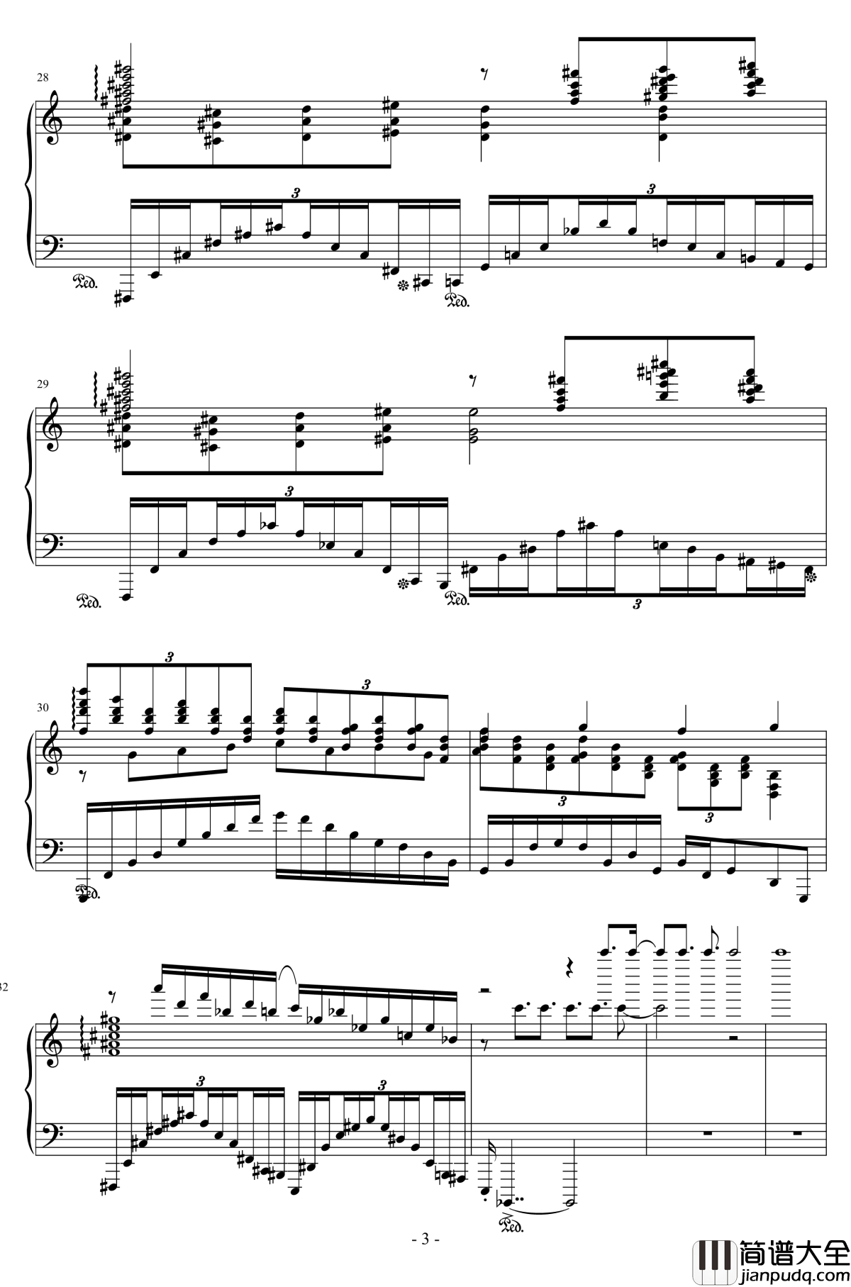 寺庙的一日钢琴谱_陈文戈