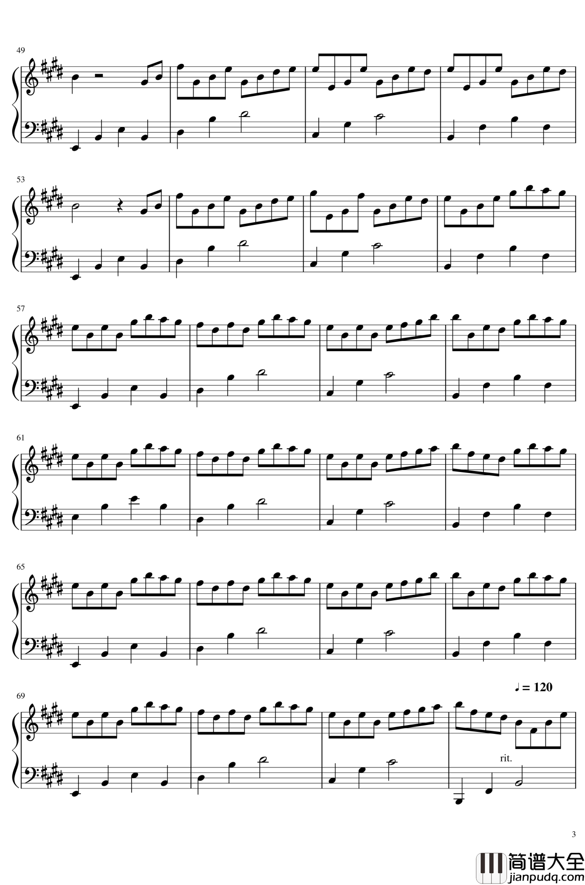 Joshua钢琴谱_October