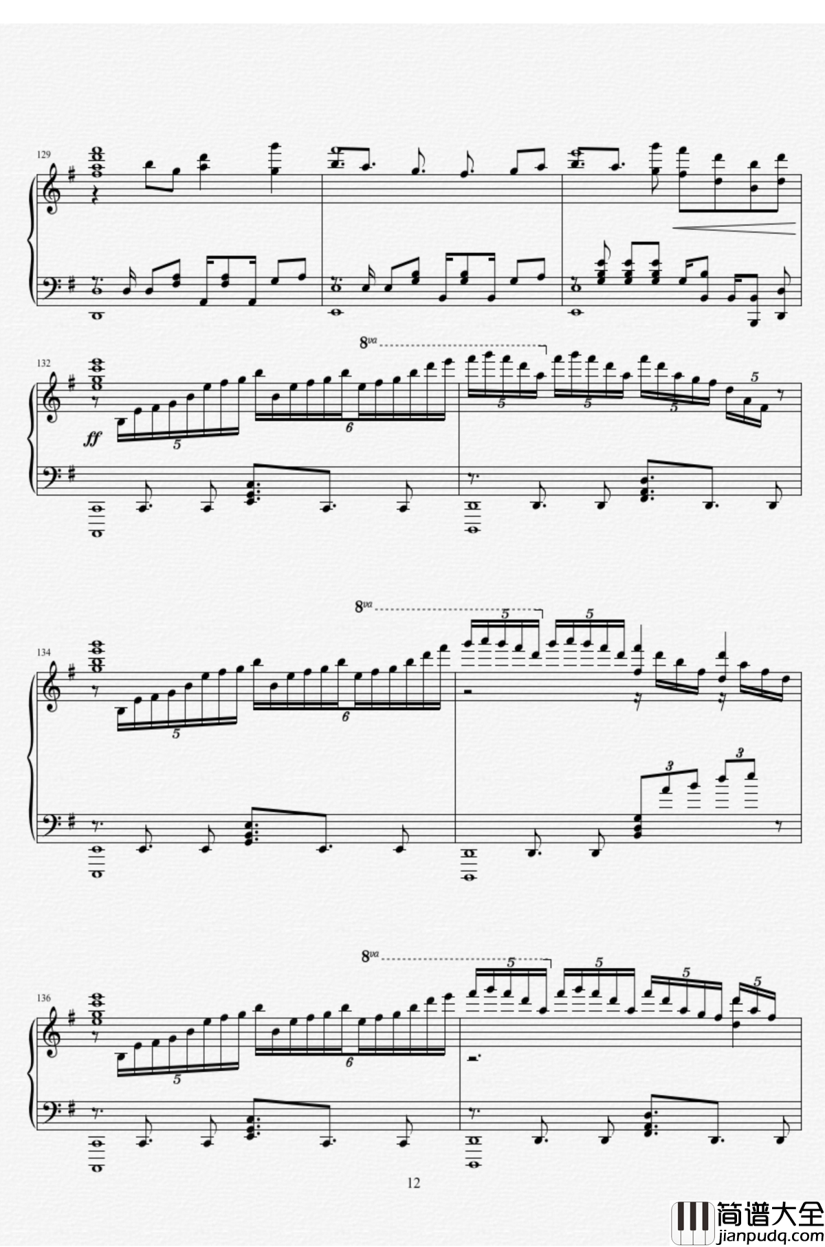 re_awake钢琴谱_命运石之门0_Steins_Gate_0_阿保刚