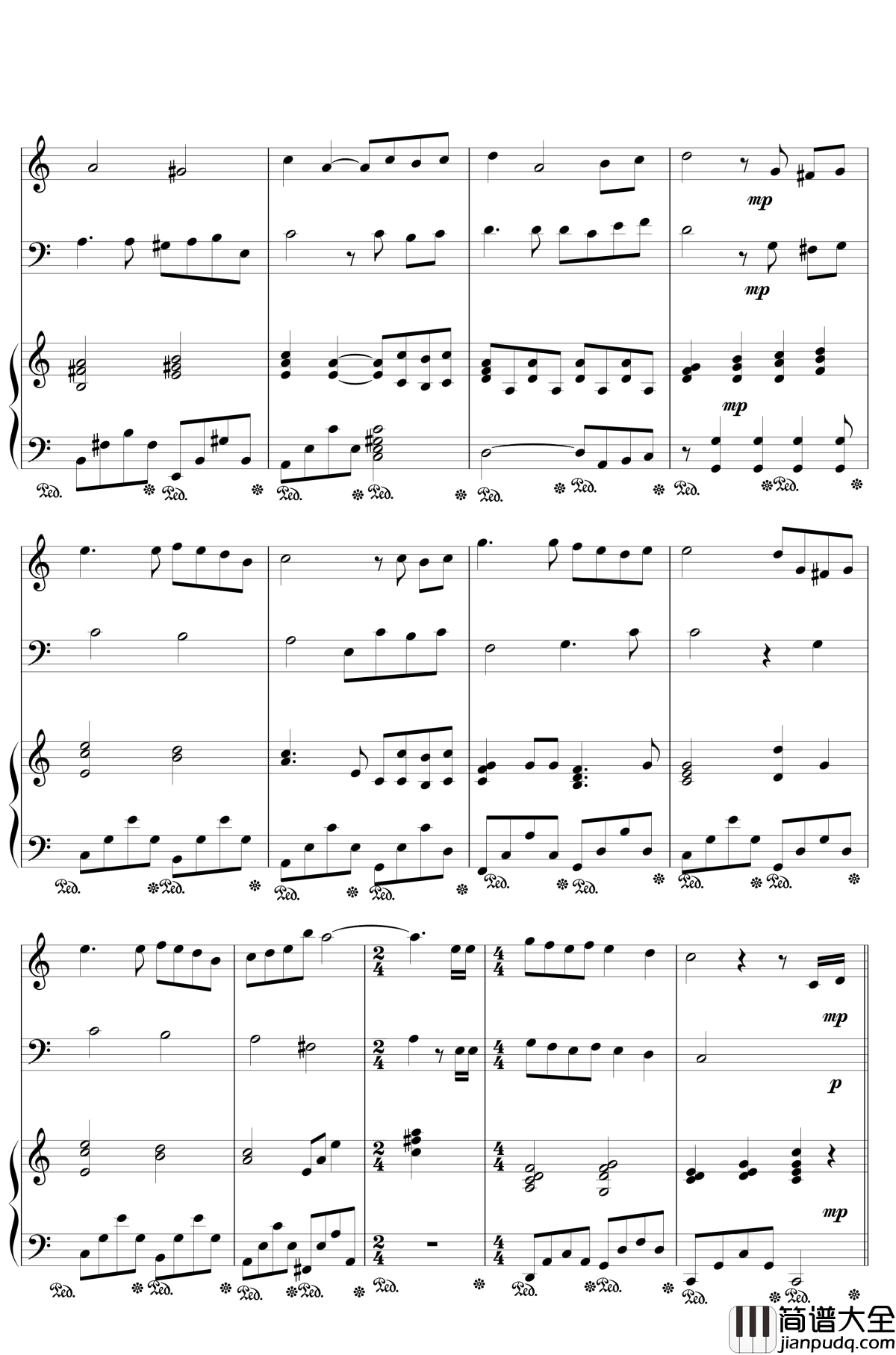 彩虹钢琴谱_周杰伦版_周杰伦