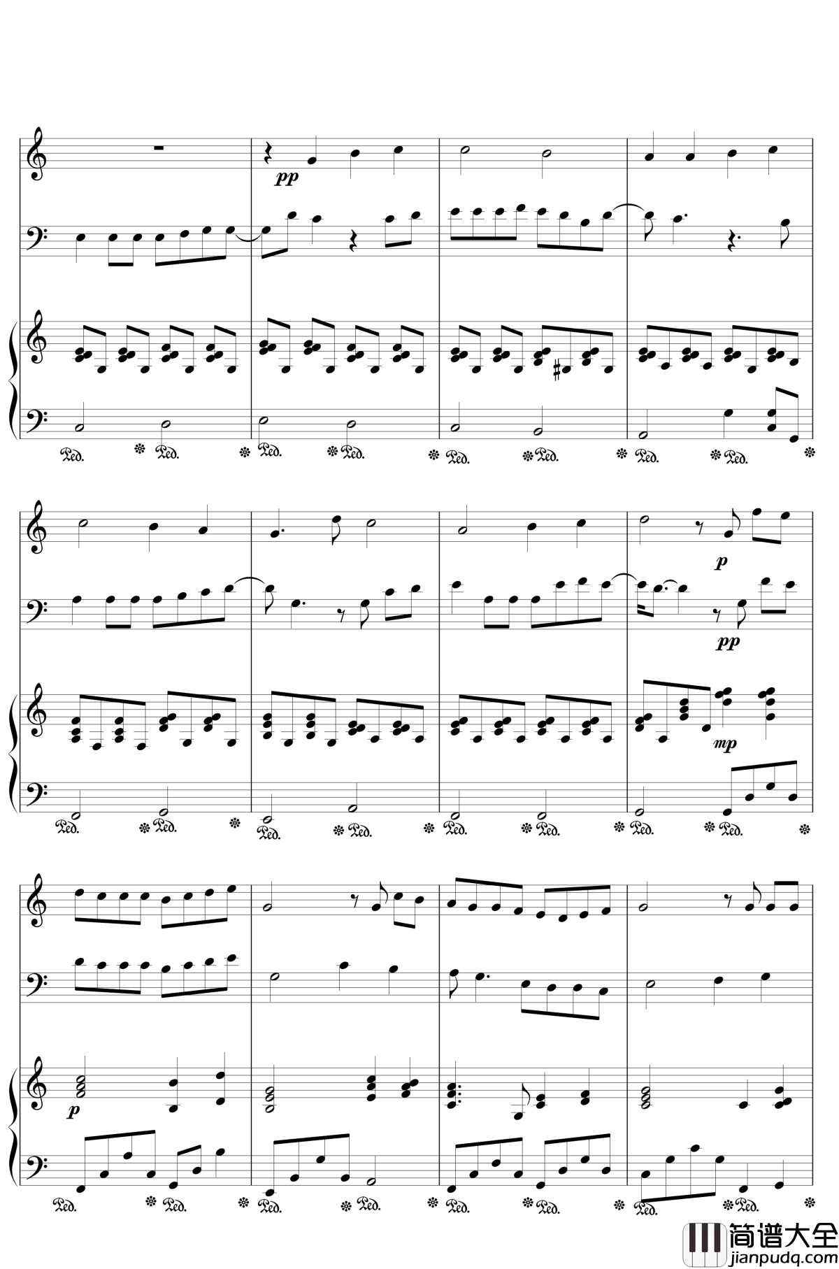 彩虹钢琴谱_周杰伦版_周杰伦