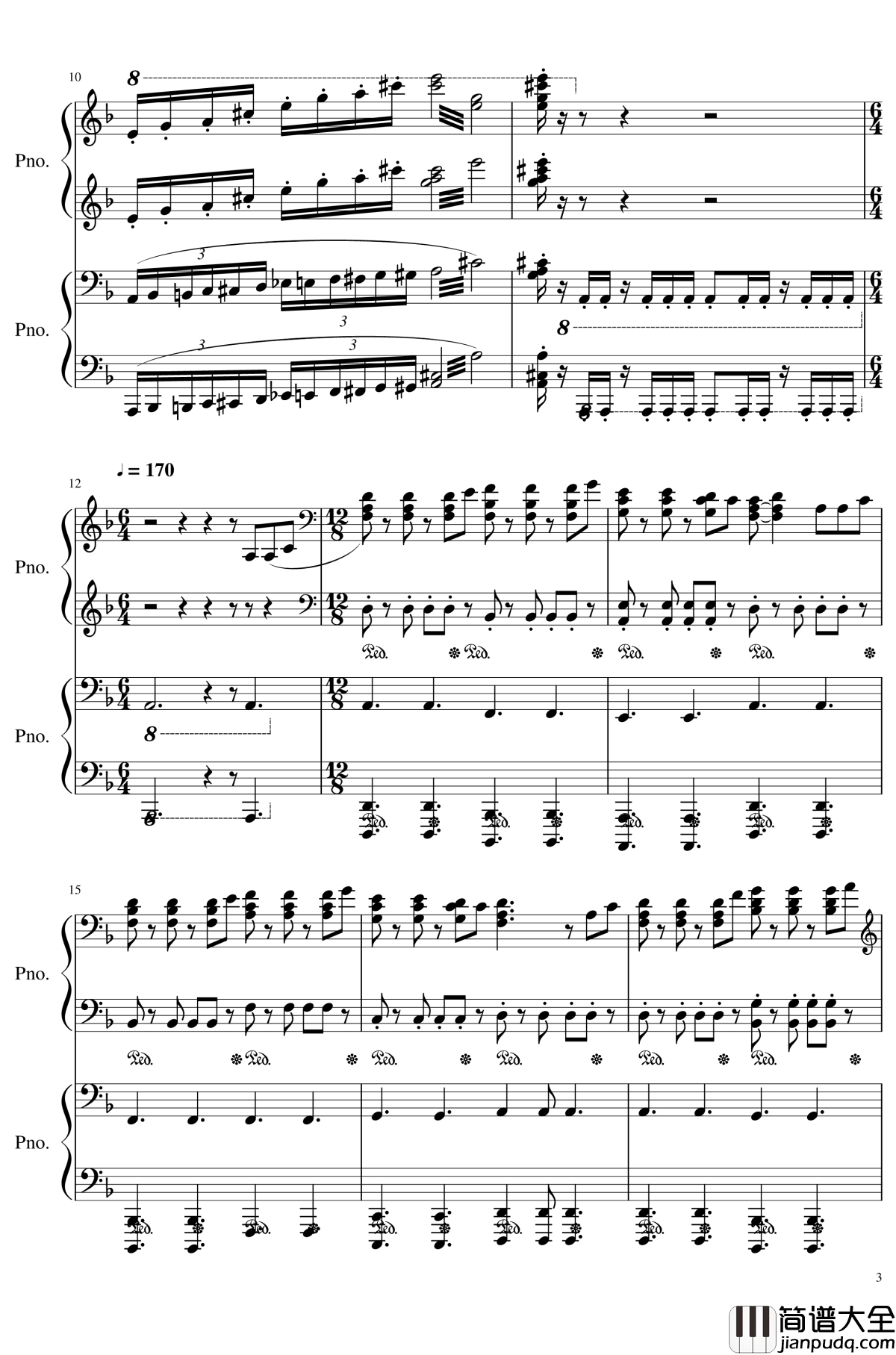 加勒比海盗钢琴谱_Rube、Anser改编