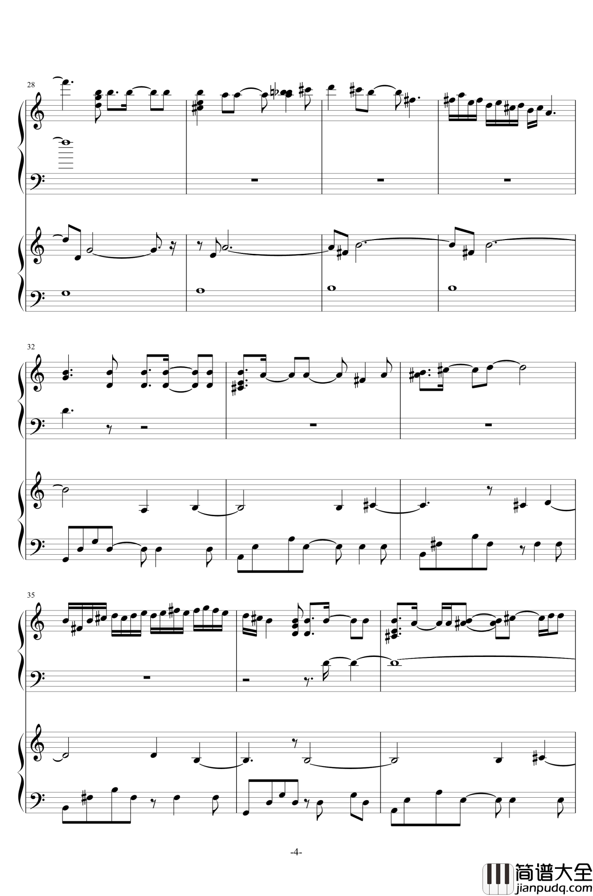 鸟之诗钢琴谱_唯美版_折戸伸治