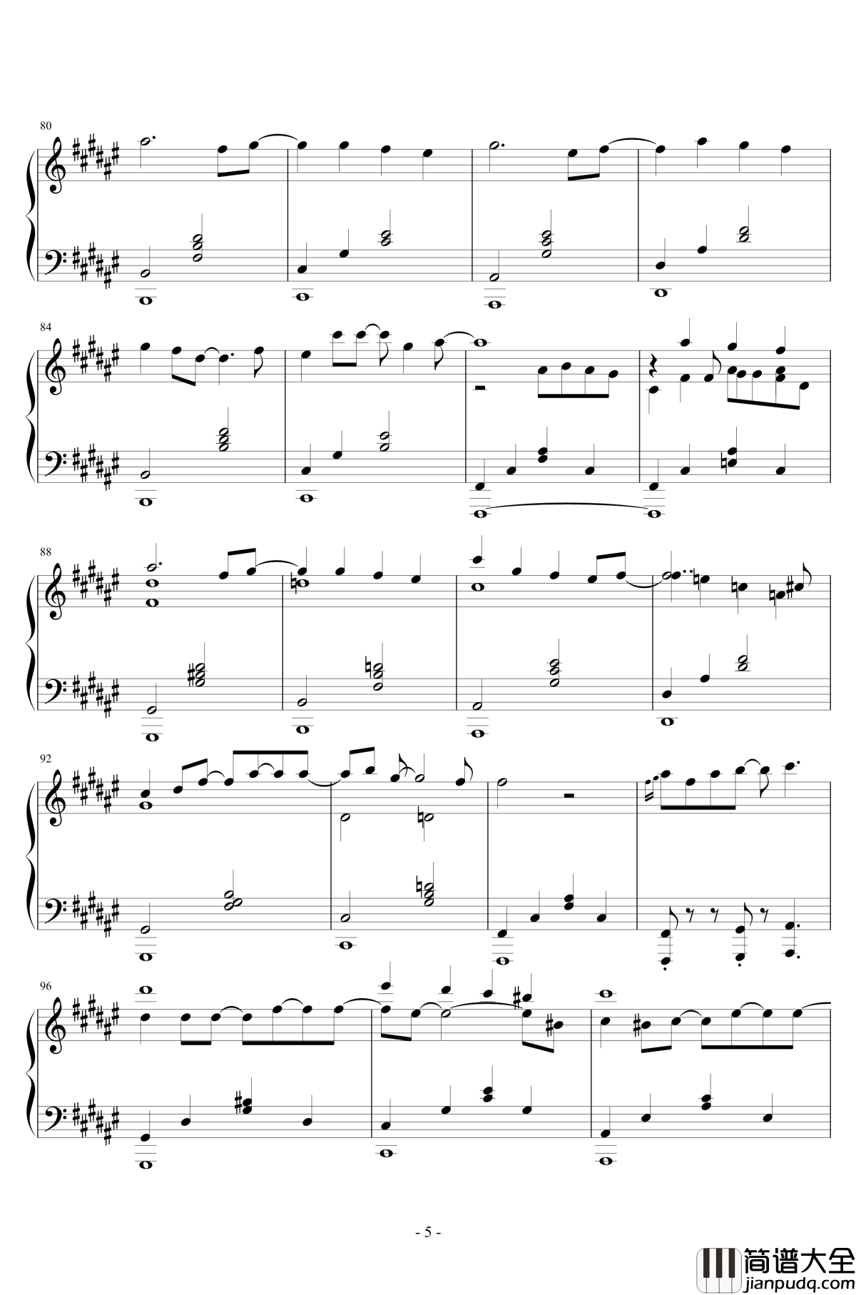 爱的回归线钢琴谱__爱情公寓3_插曲_陈韵若