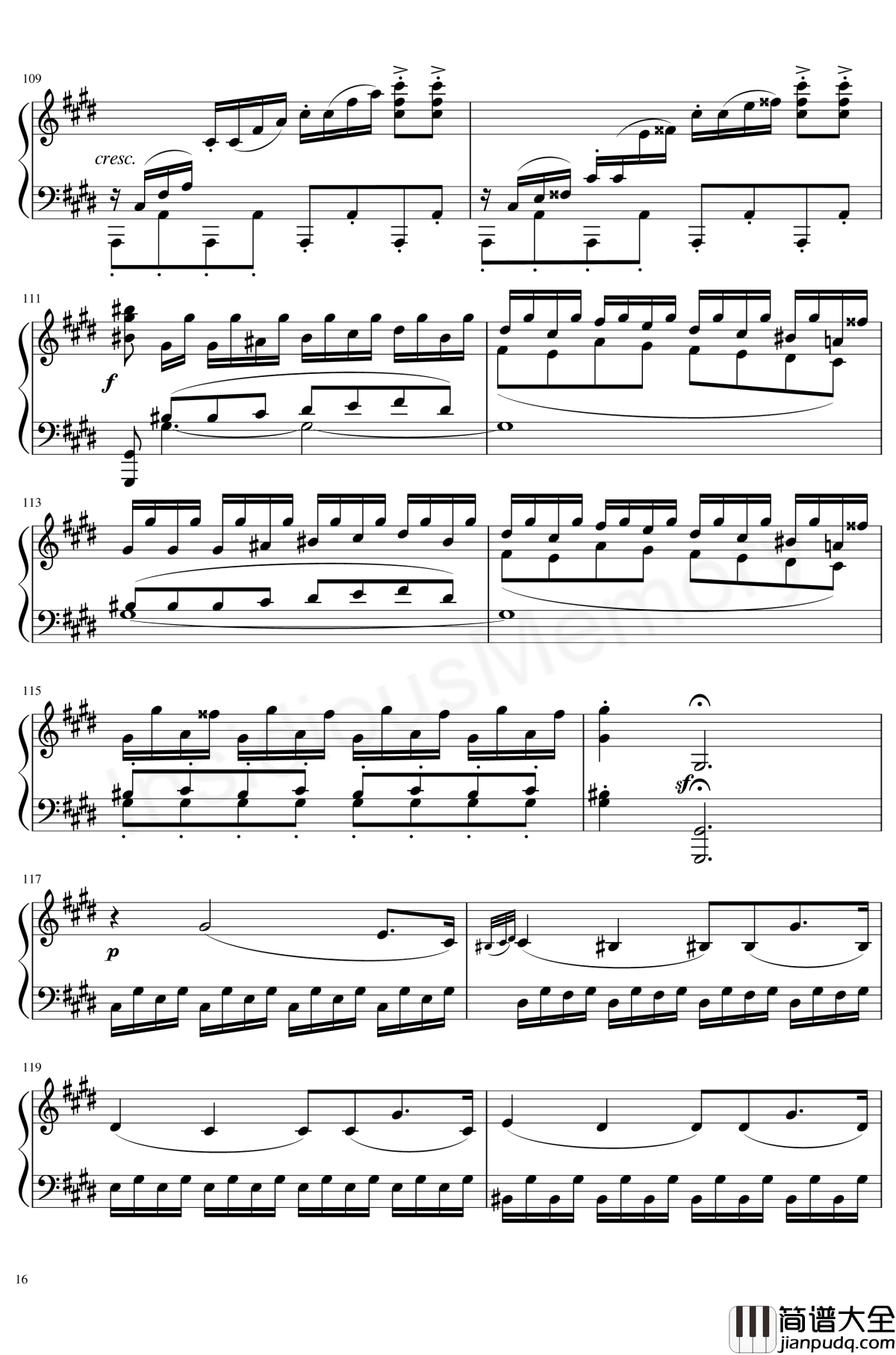 月光奏鸣曲钢琴谱_贝多芬_beethoven