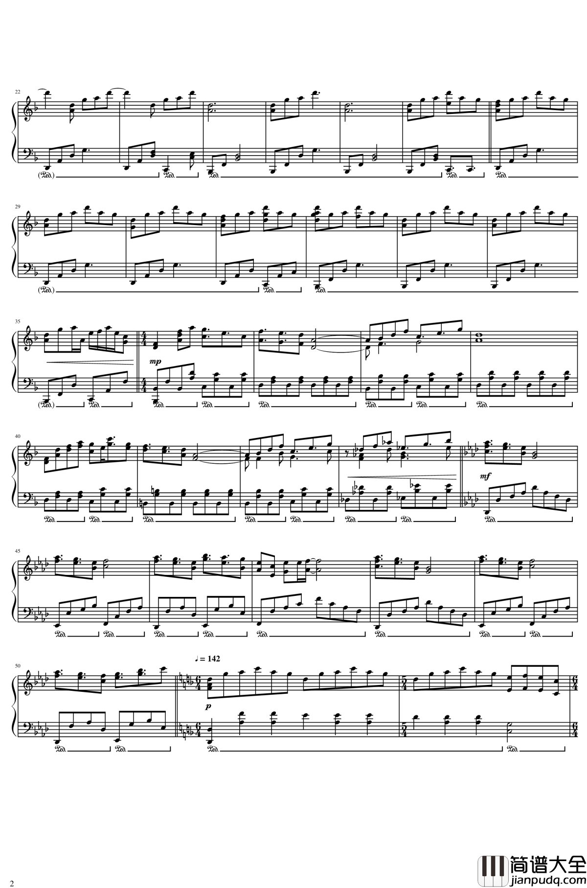 东方开场曲串烧钢琴谱_东方project