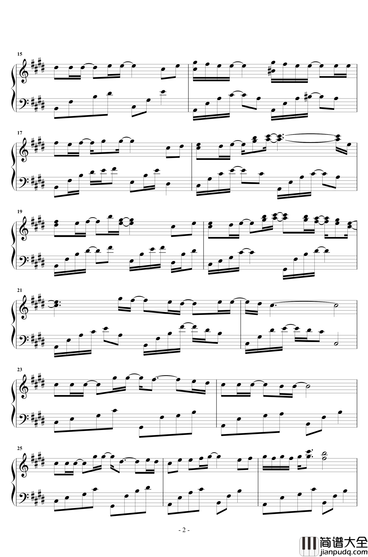 心形宇宙钢琴谱_冯提莫