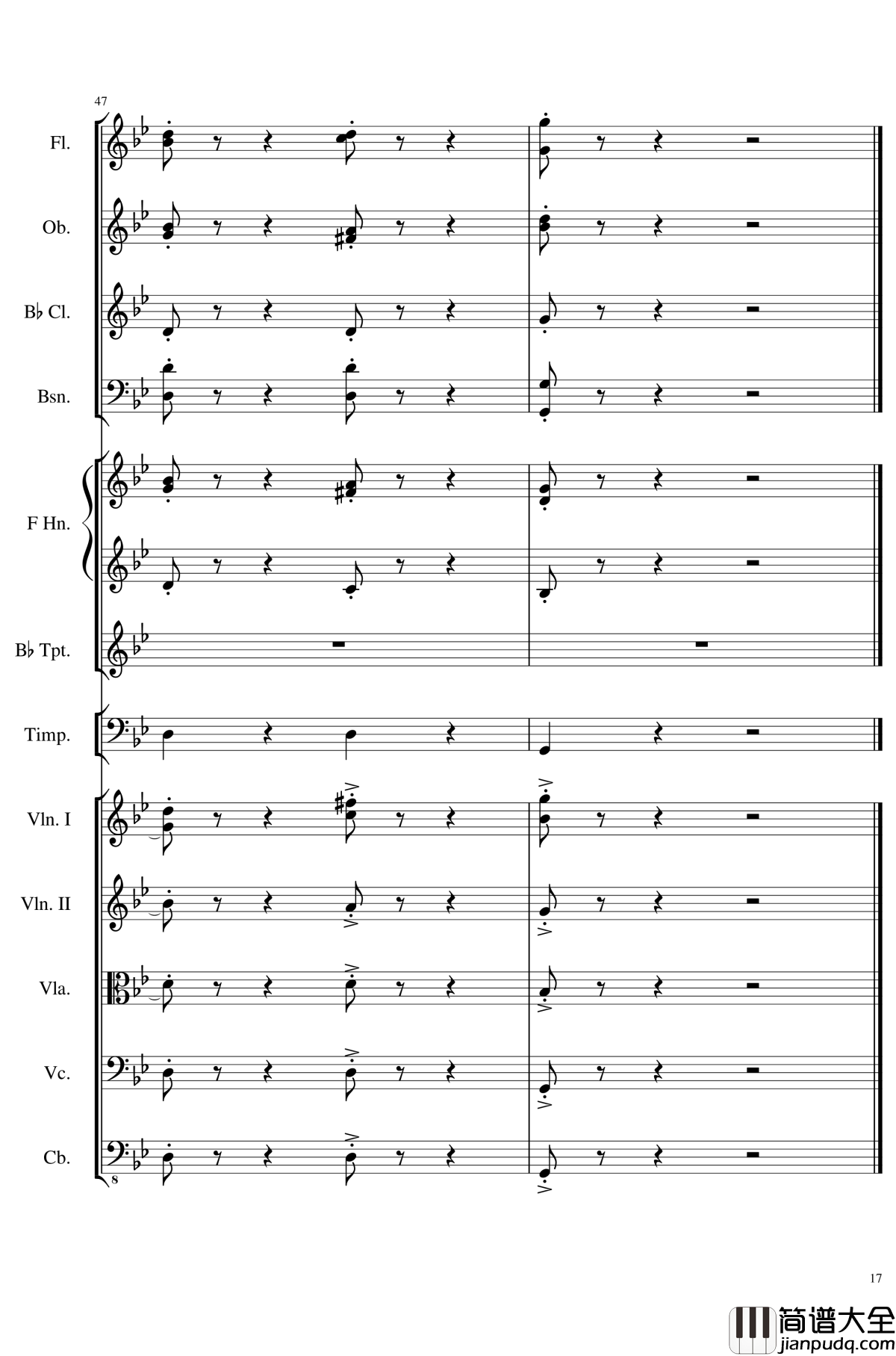 4_Contredanses_for_Chamber_Orchestra,_Op.120_No.2钢琴谱_一个球_钢琴谱