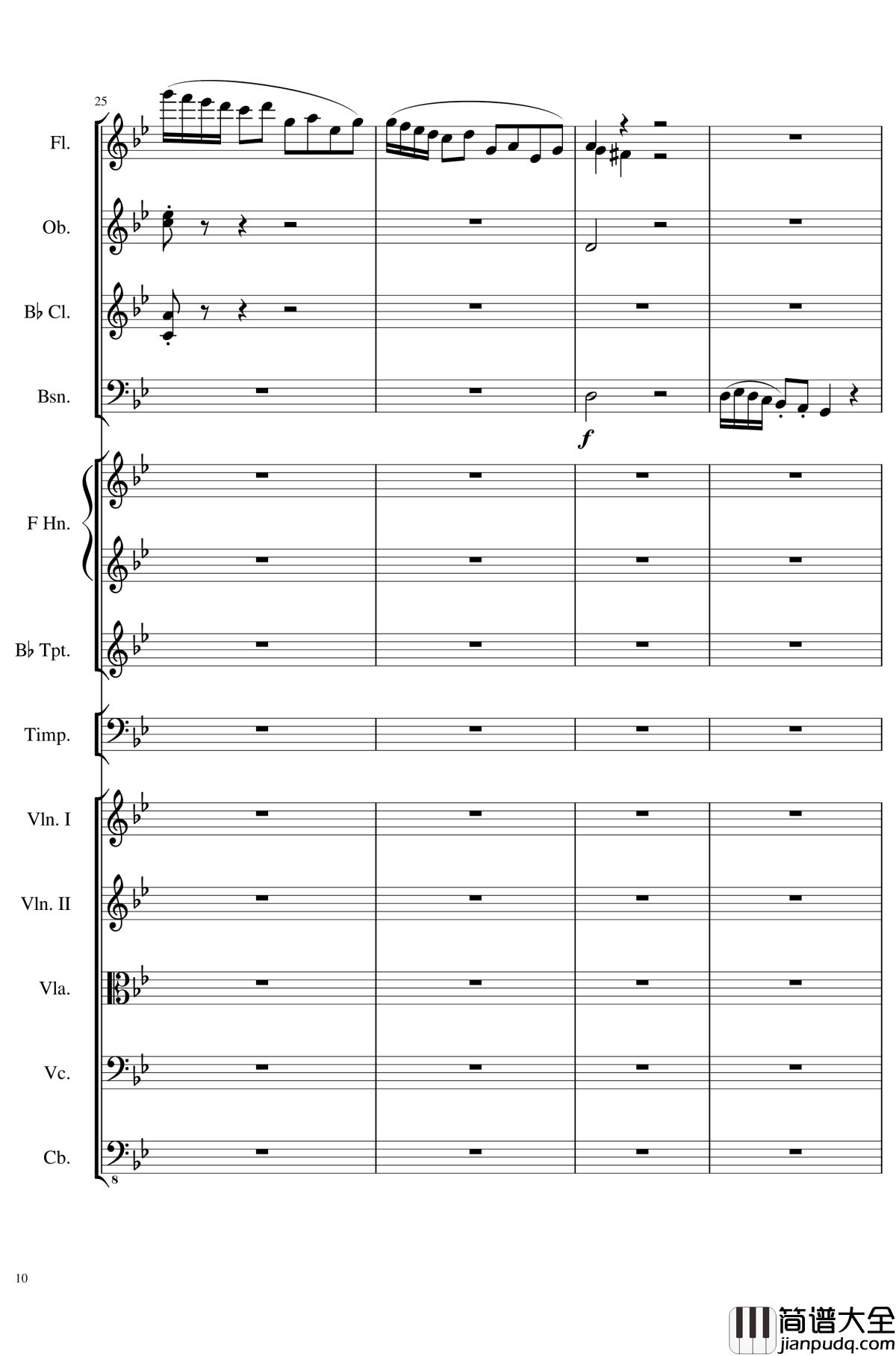 4_Contredanses_for_Chamber_Orchestra,_Op.120_No.2钢琴谱_一个球_钢琴谱