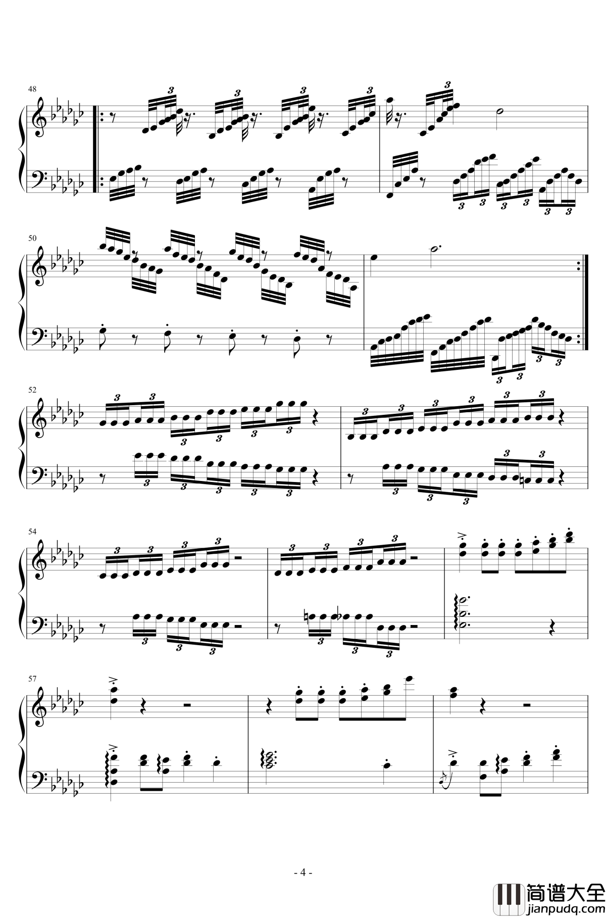 叶落归情钢琴谱_nzh1934