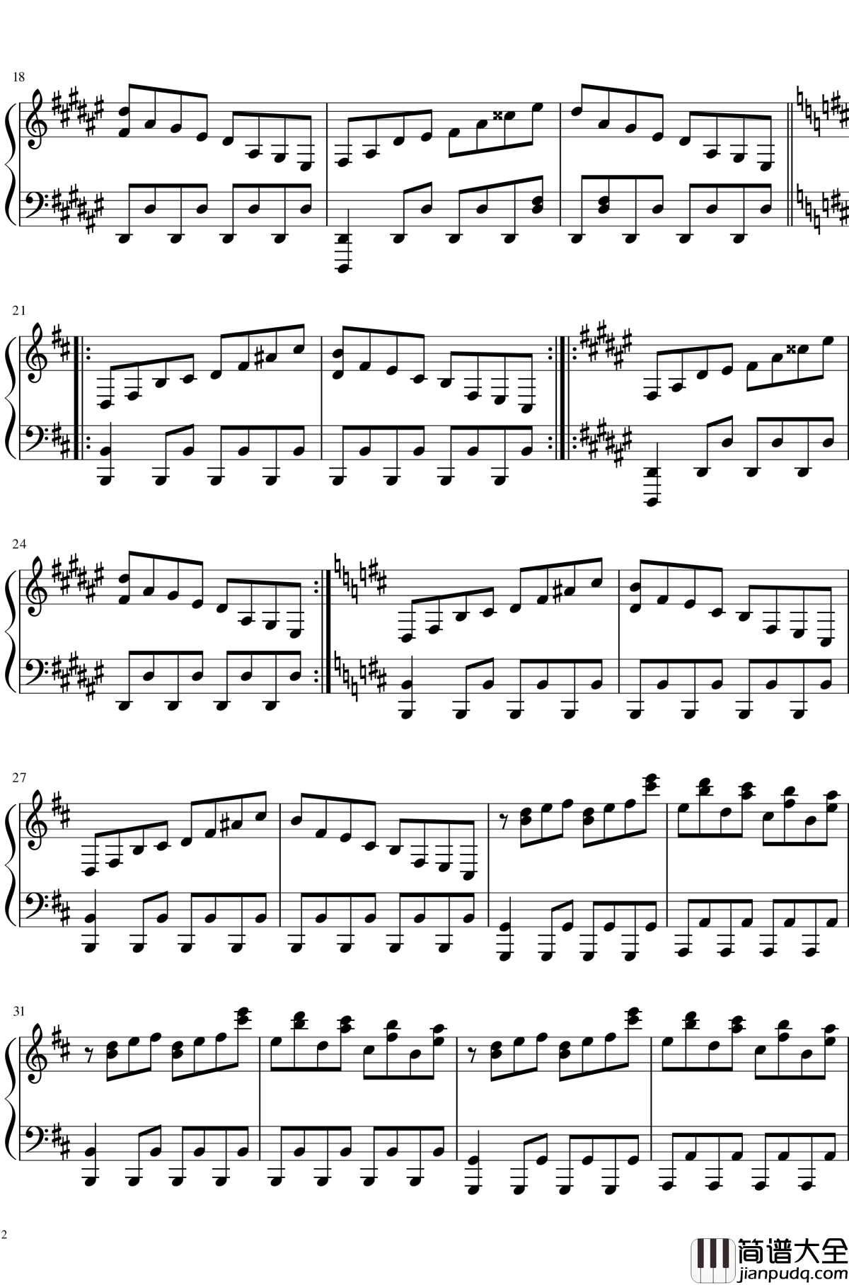 九月のパンプキン钢琴谱_触手猴_东方绀珠传_东方project