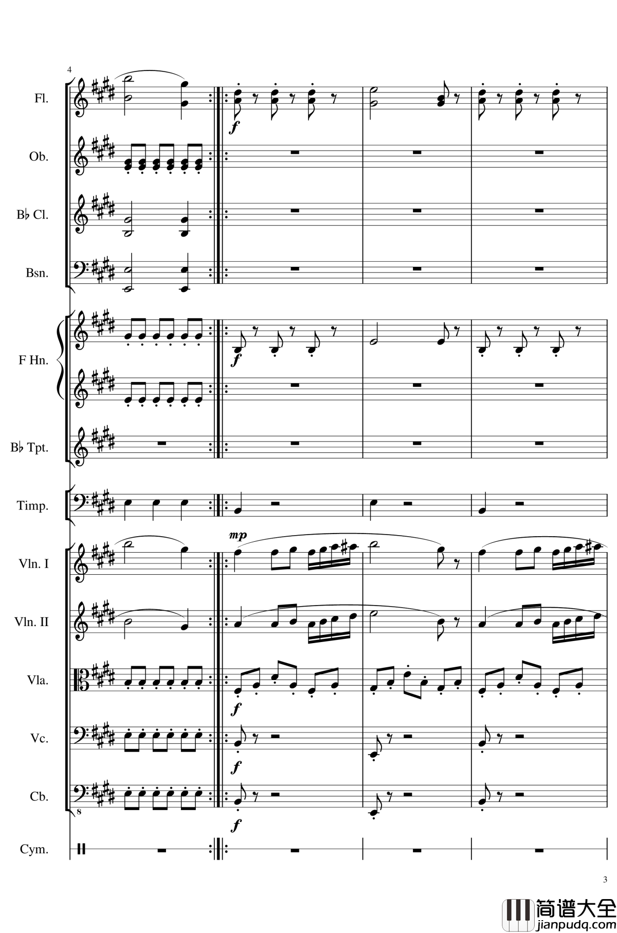 4_Contredanse_for_Chamber_Orchestra,_Op.120钢琴谱_No.3_一个球