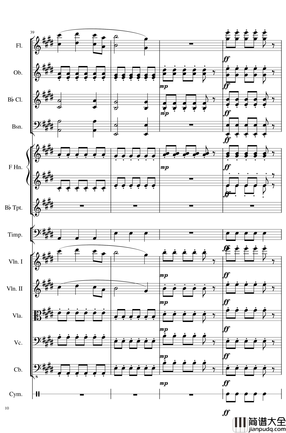 4_Contredanse_for_Chamber_Orchestra,_Op.120钢琴谱_No.3_一个球