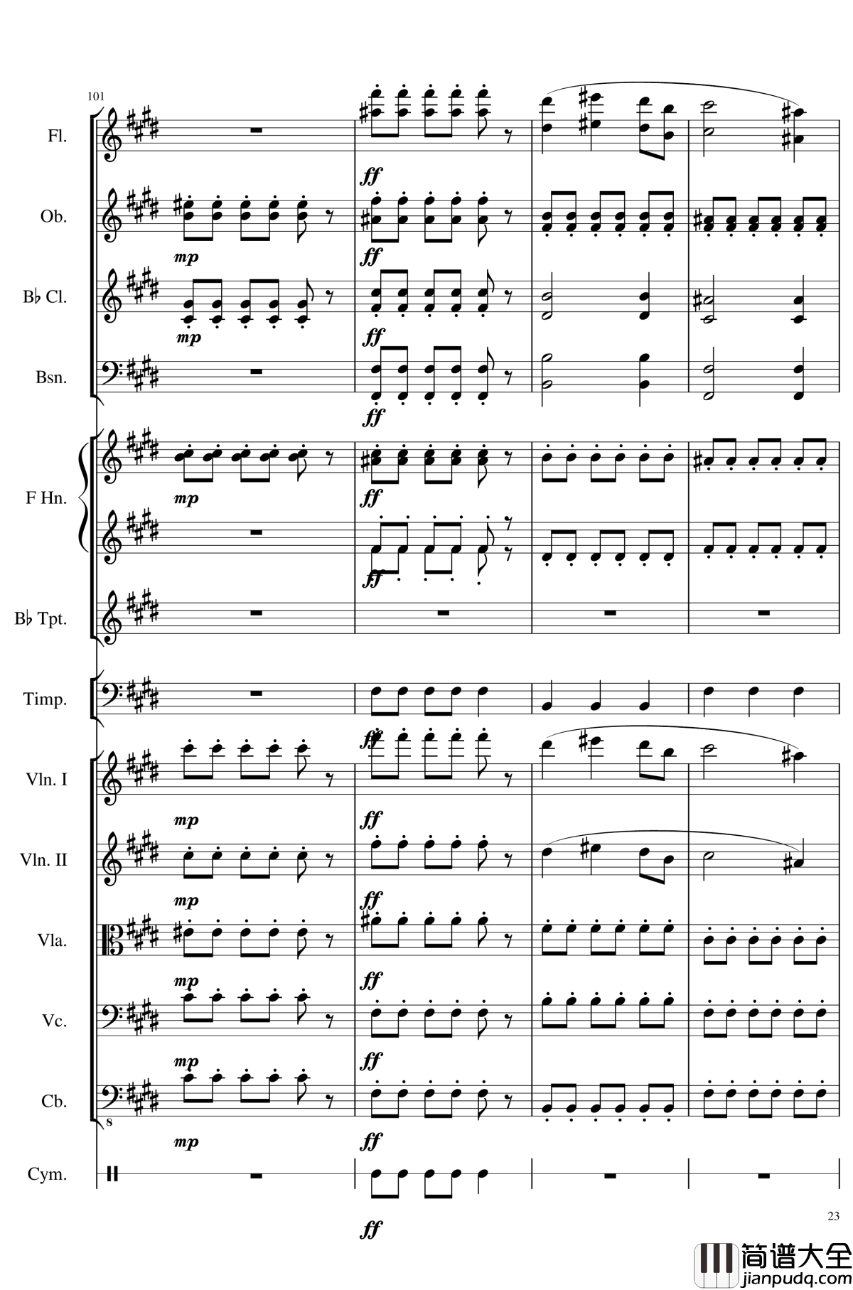 4_Contredanse_for_Chamber_Orchestra,_Op.120钢琴谱_No.3_一个球