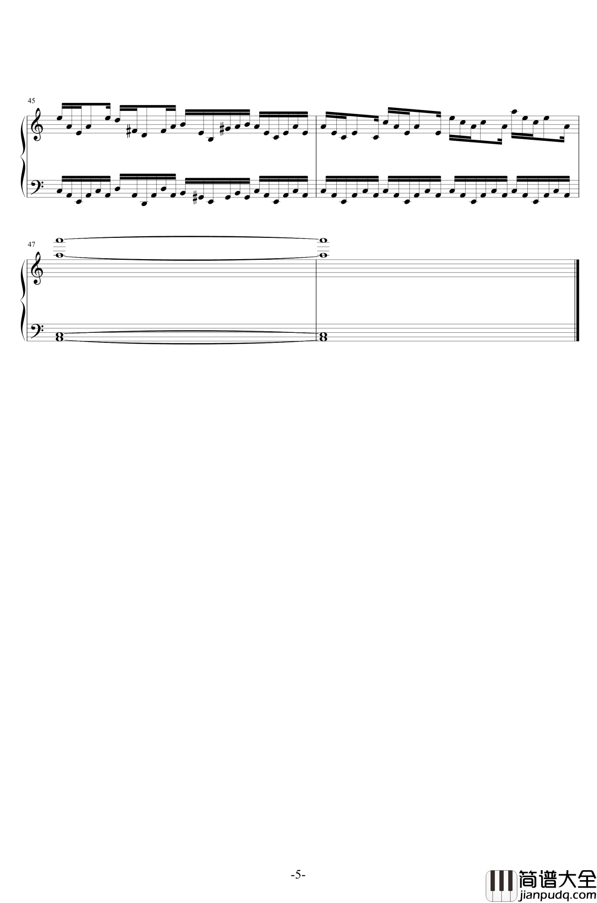 暗涌钢琴谱_纯演奏版，完美版_王菲