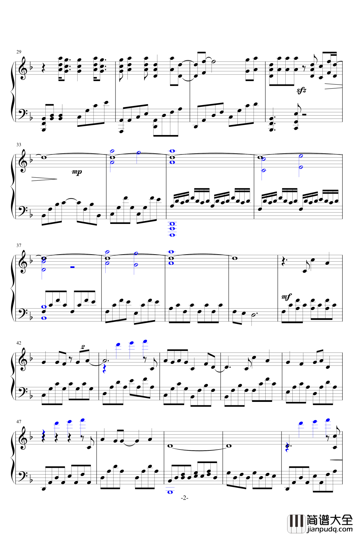 山海钢琴谱_华晨宇