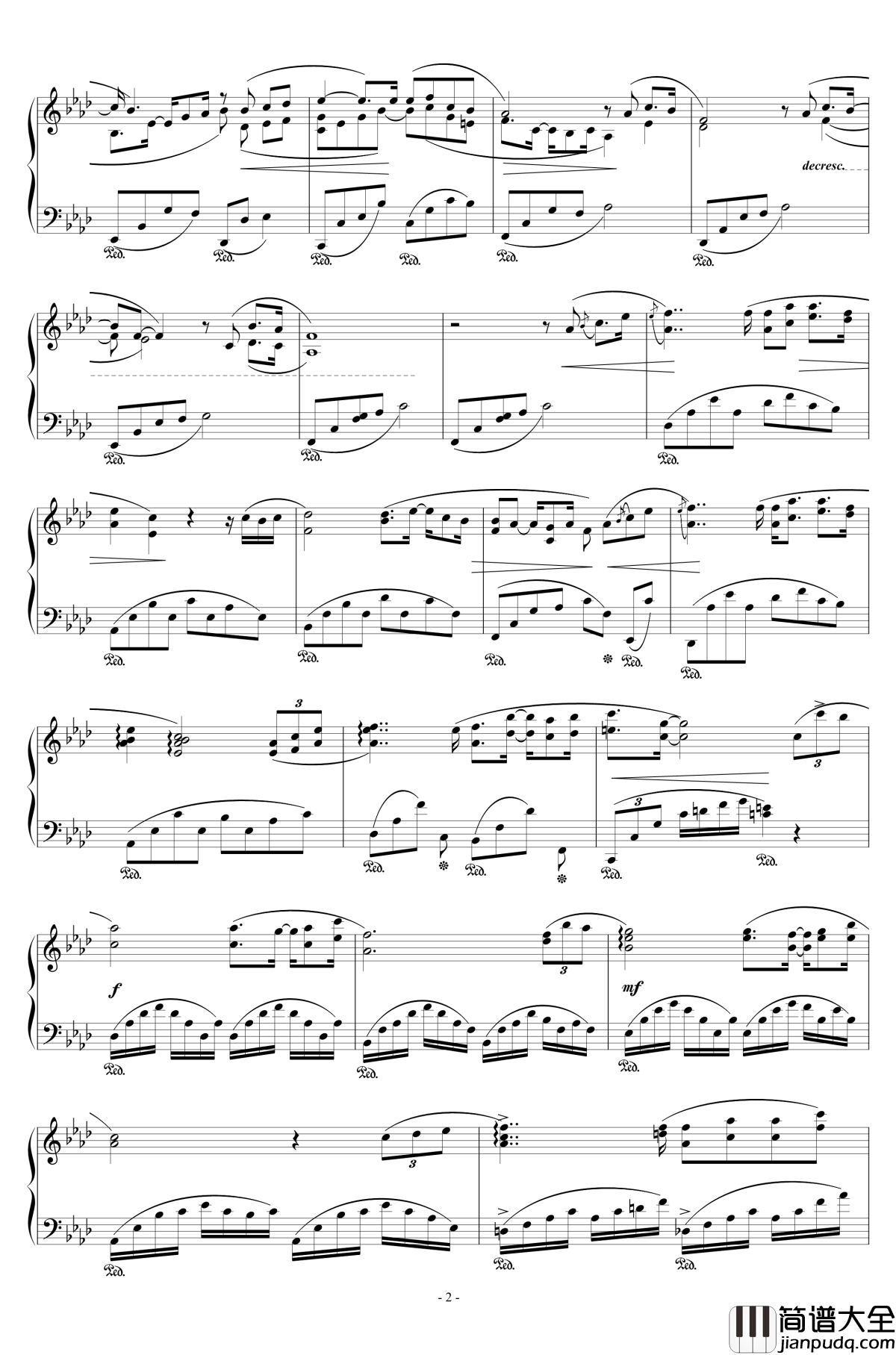 留恋钢琴谱_powerpower