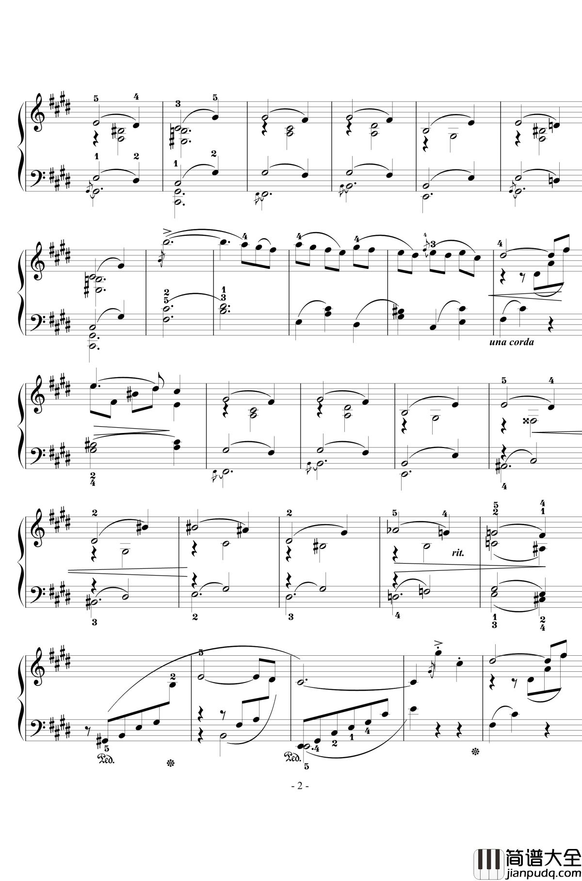 悲歌钢琴谱_Op.76__No.10_西贝柳斯