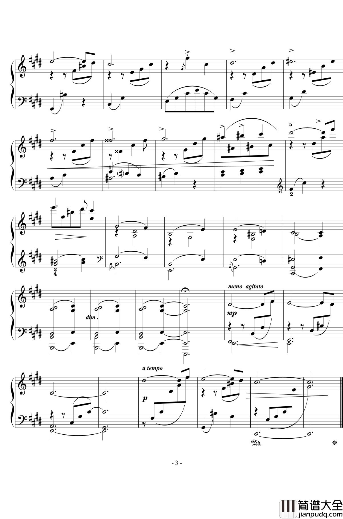 悲歌钢琴谱_Op.76__No.10_西贝柳斯