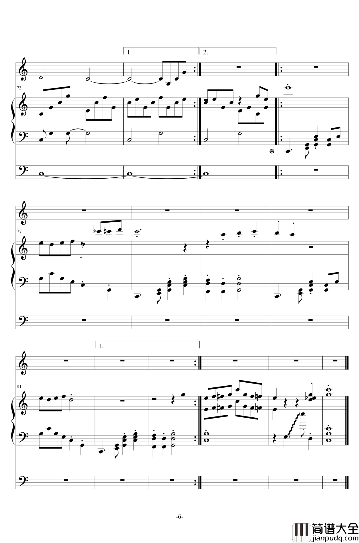 Wonderful_Day钢琴谱_无打击乐_王子变青蛙