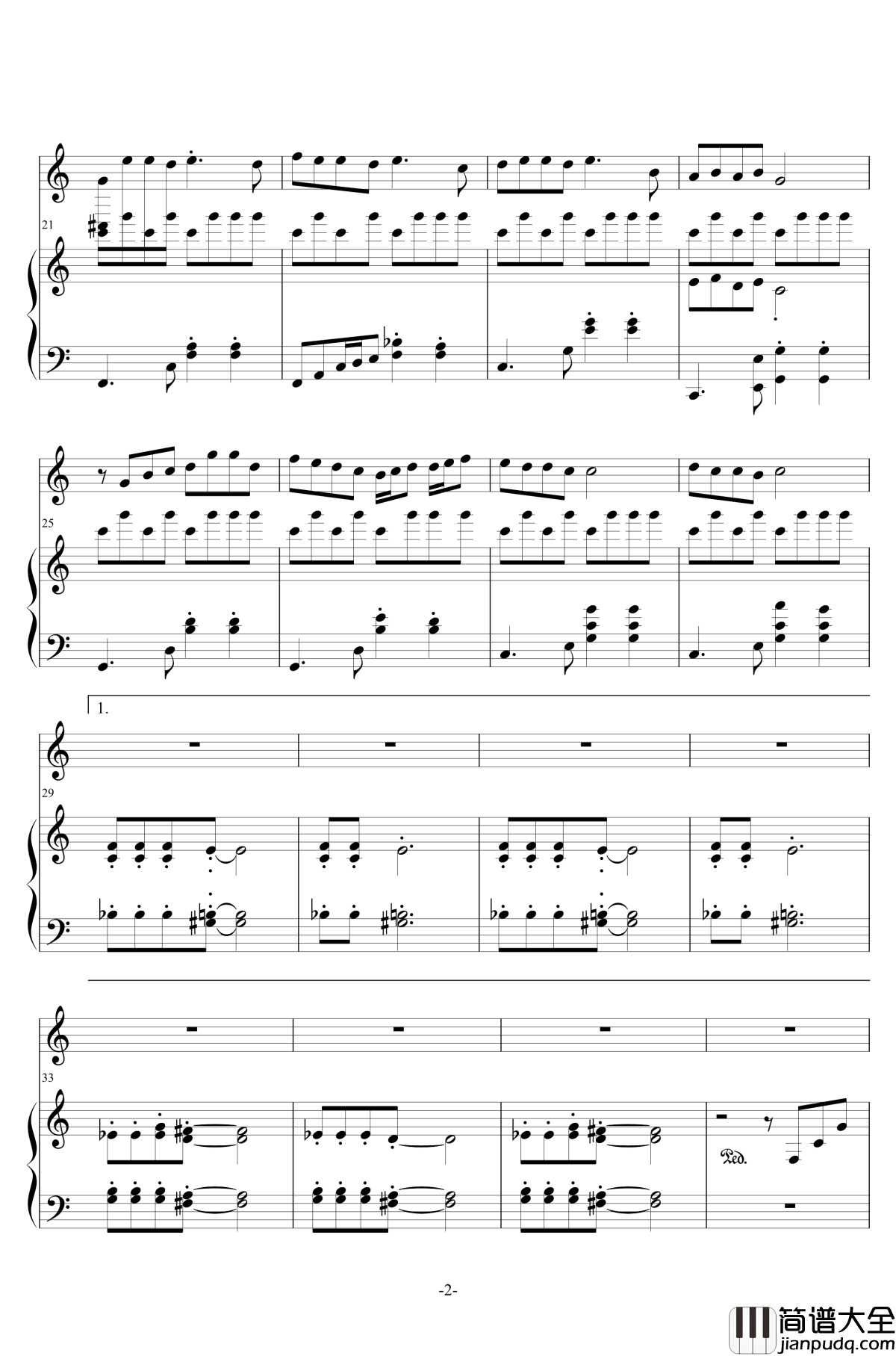 Wonderful_Day钢琴谱_无打击乐_王子变青蛙