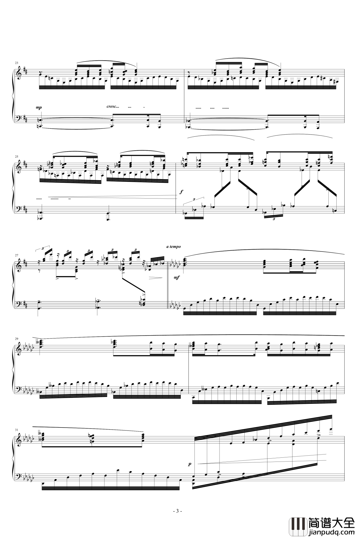 _飞舞的山泉钢琴谱_mimi0318