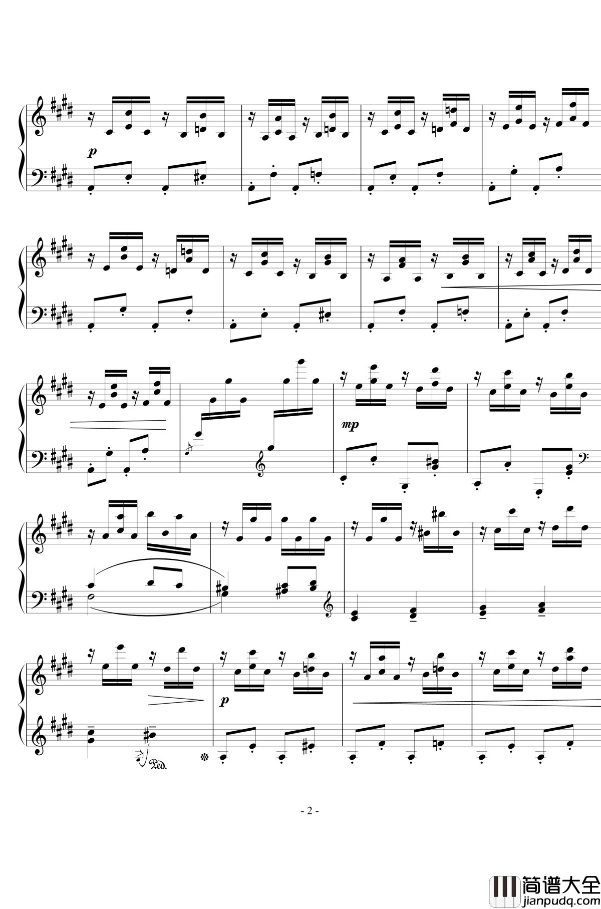 速写钢琴谱_Op.76__No.1_西贝柳斯