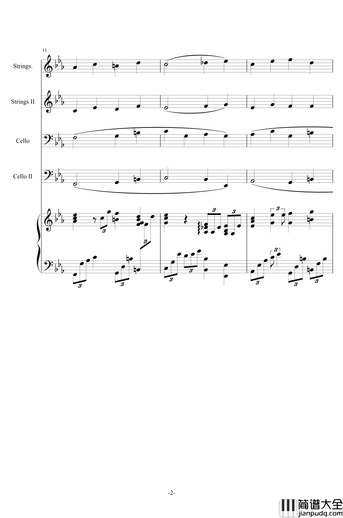 犹唤酒钢琴谱_庞艳