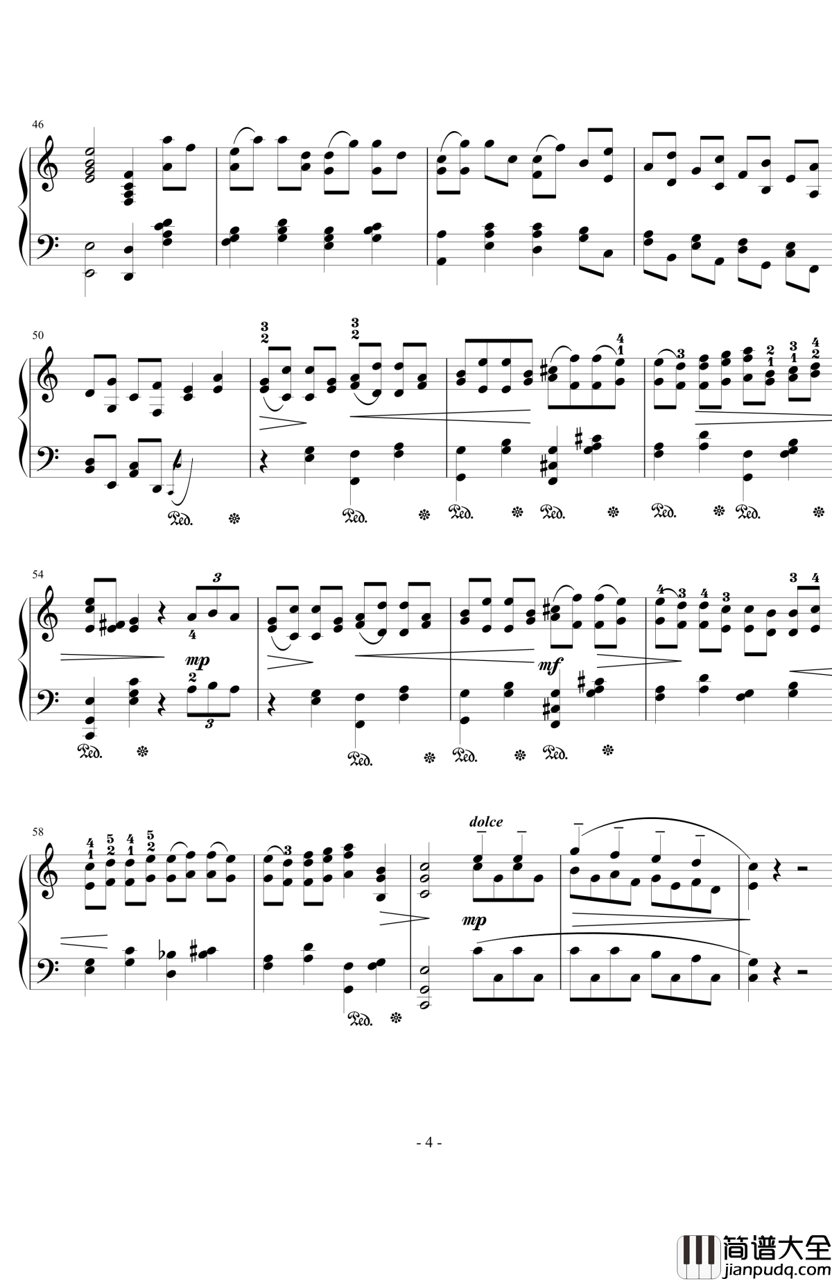 加沃特舞曲钢琴谱_Op.94__No.6_西贝柳斯