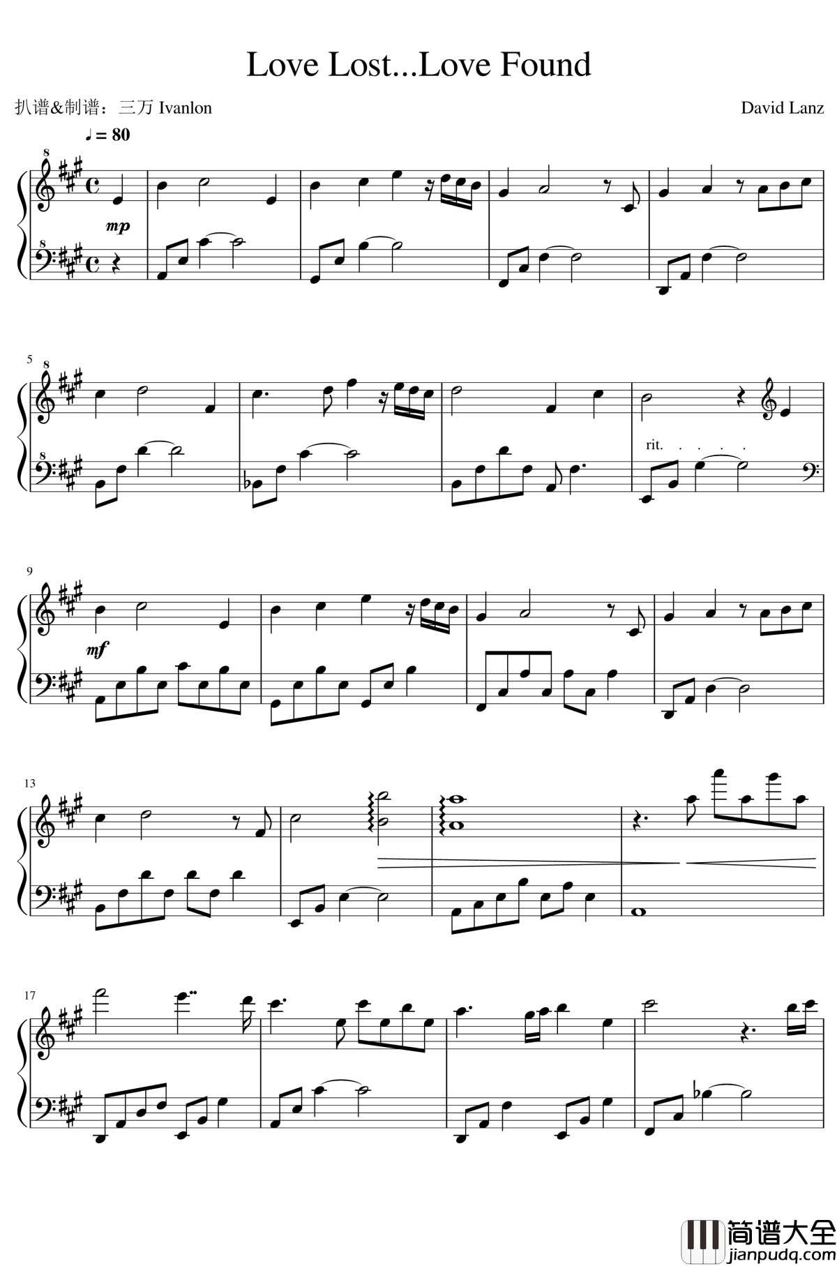 Love_Lost...Love_Found钢琴谱_David_Lanz