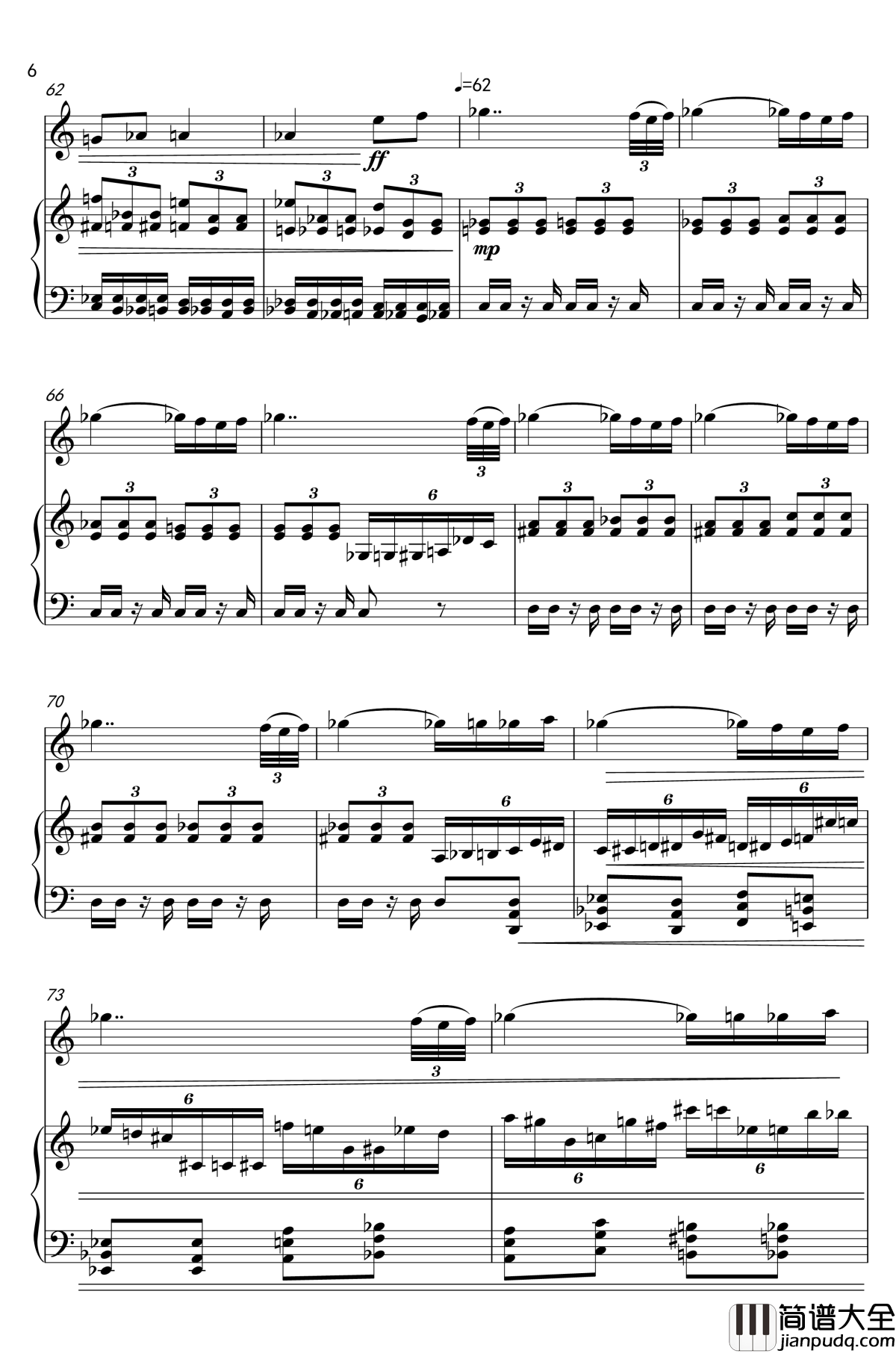 黑雾的森林钢琴谱_tk474