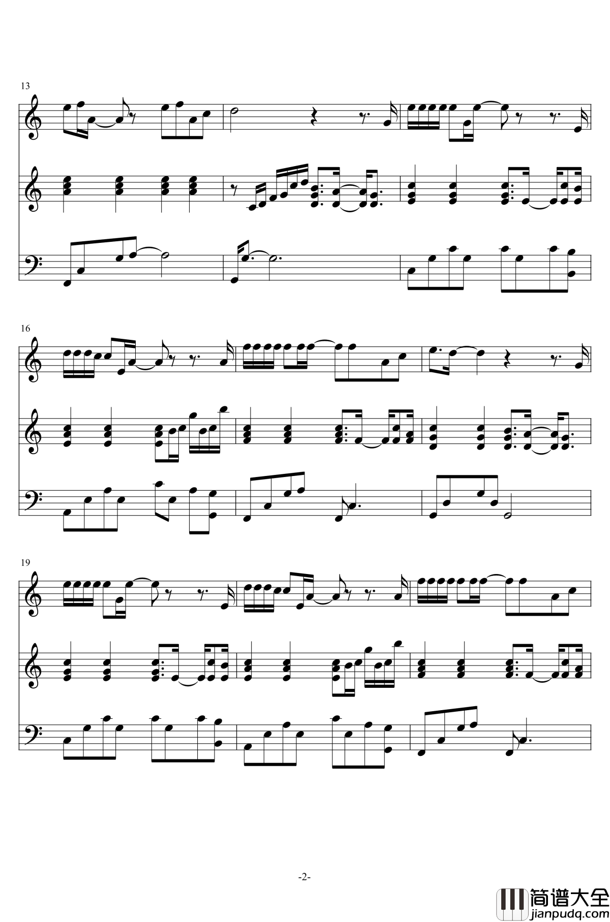 你知道我在等你吗钢琴谱_张洪量